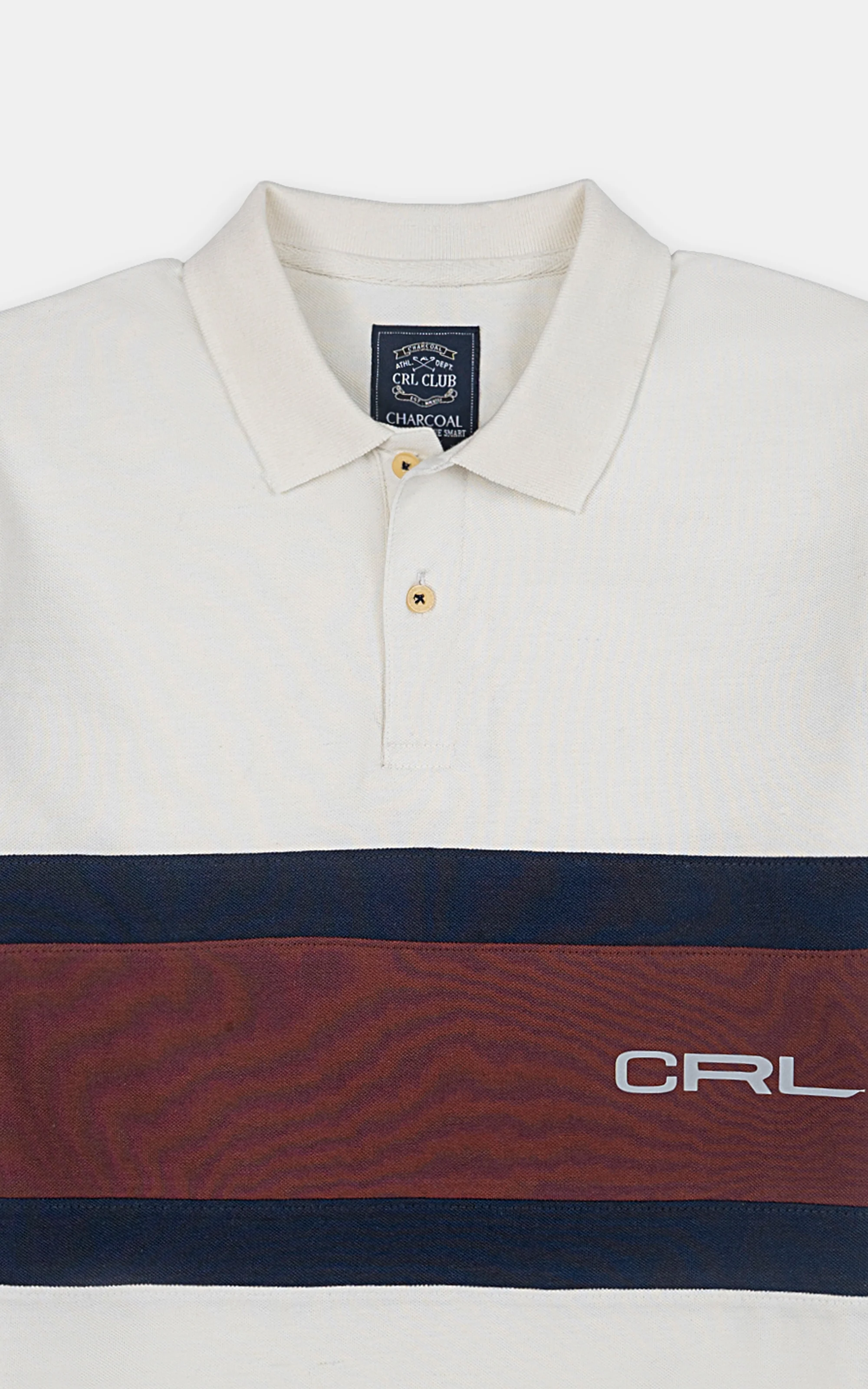 CUT AND SEW FASHION POLO WHITE - Image 2