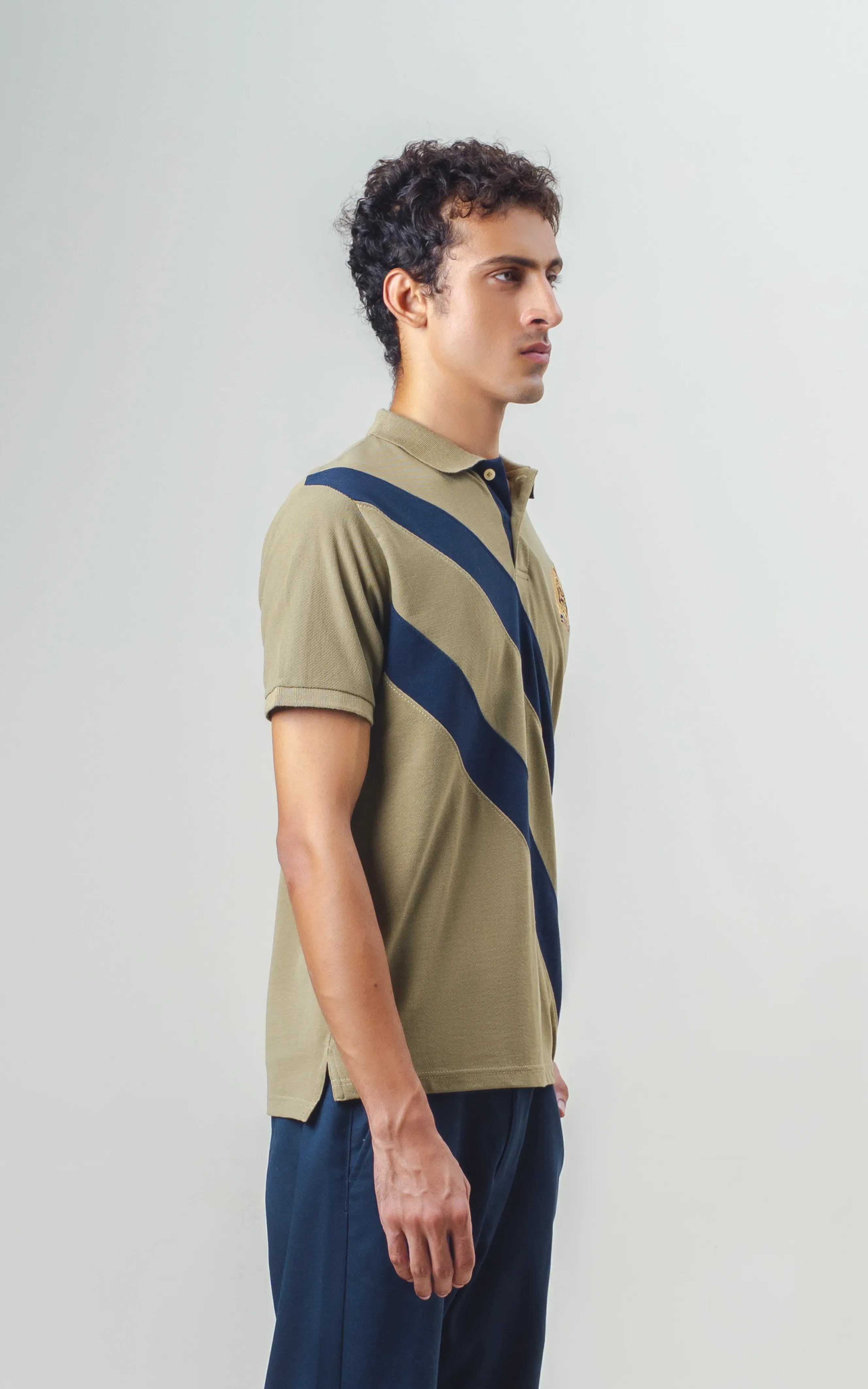 CUT & SEW POLO SHIRT GREEN - Image 4