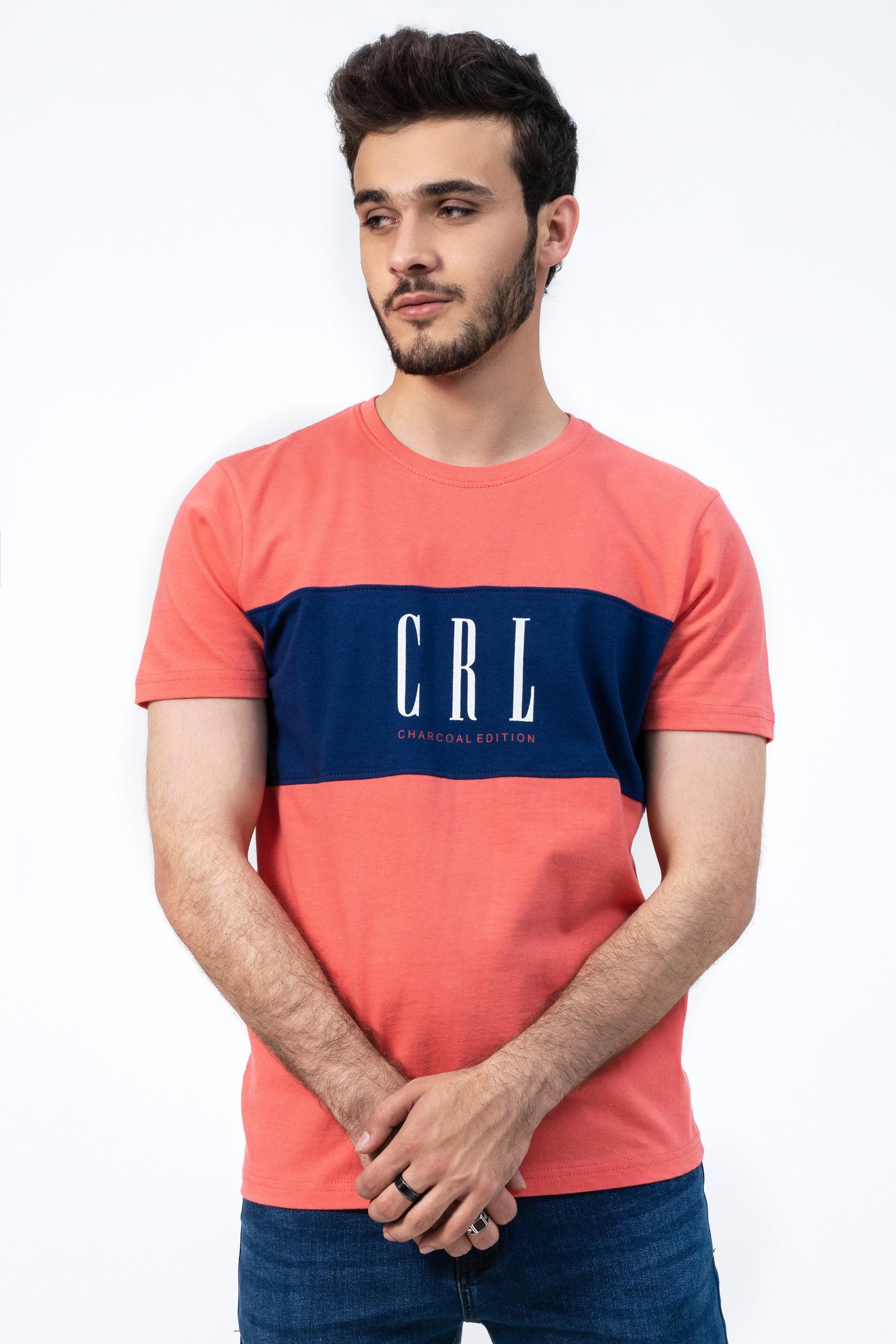 CUT & SEW T SHIRT CORAL PINK - Image 2
