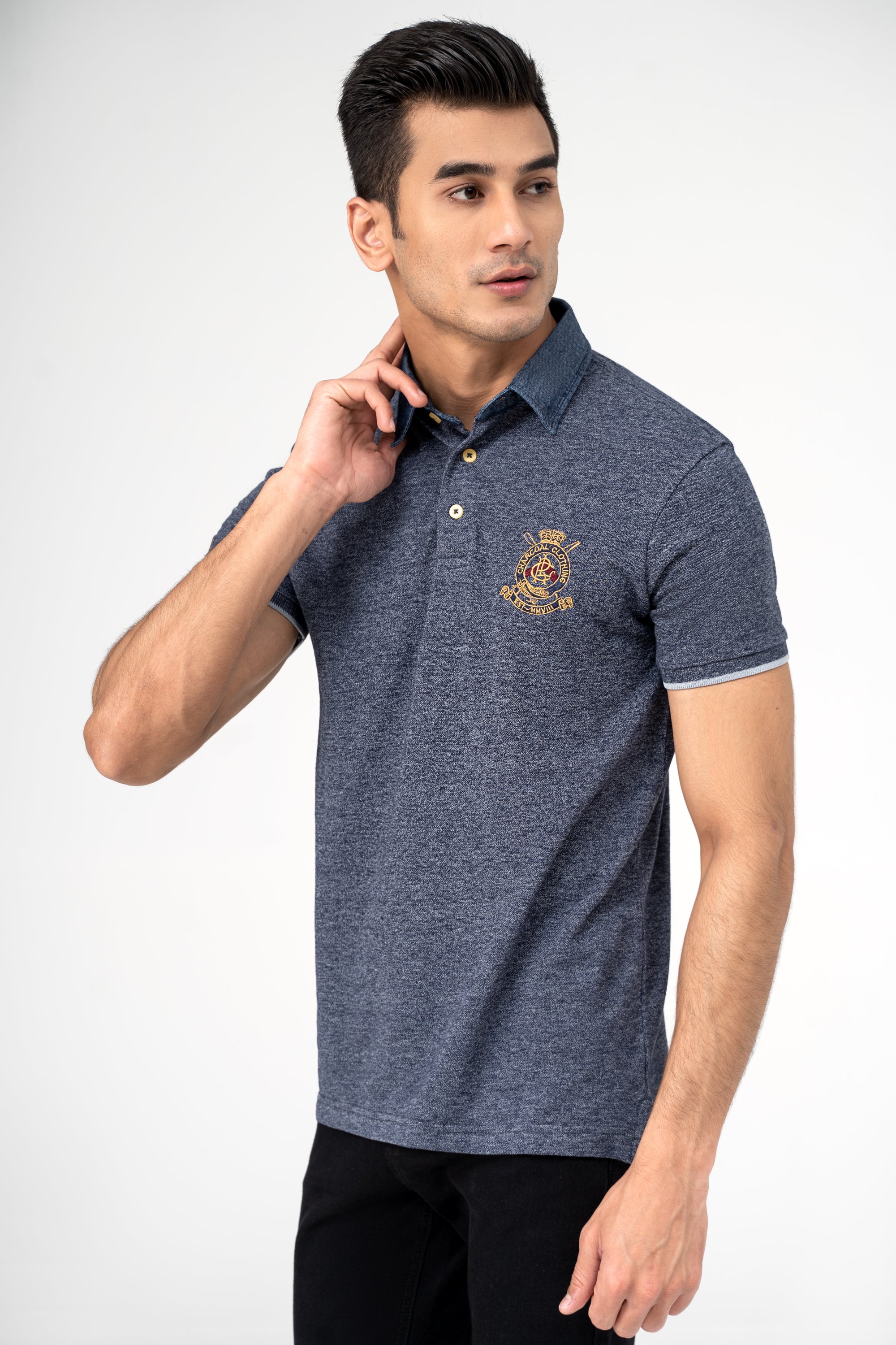 DENIM COLLAR POLO BLUE - Image 2
