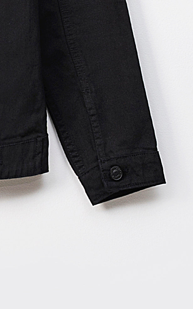 DENIM FULL SLEEVE JACKET BLACK - Image 4