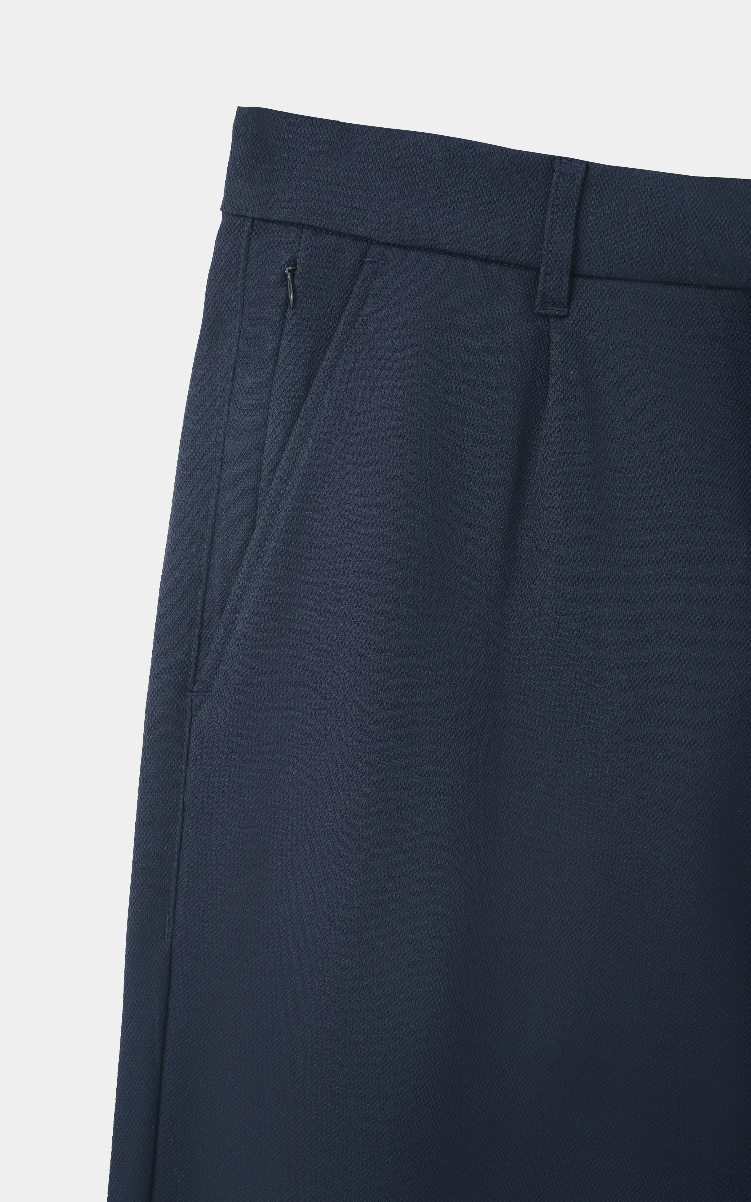DOBBY SMART FIT CASUAL PANT NAVY - Image 2