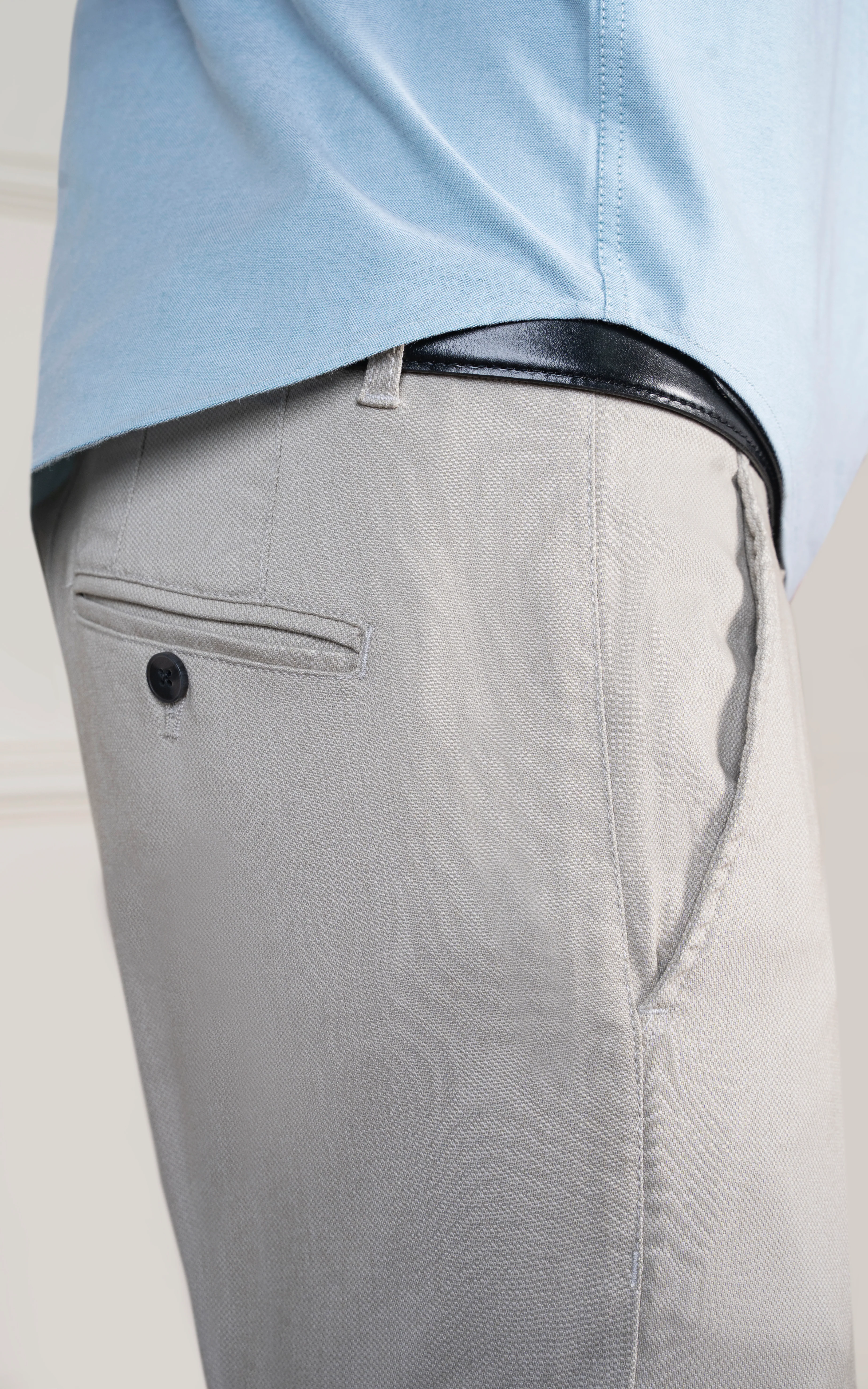 DOBBY SMART FIT PANT BEIGE - Image 5