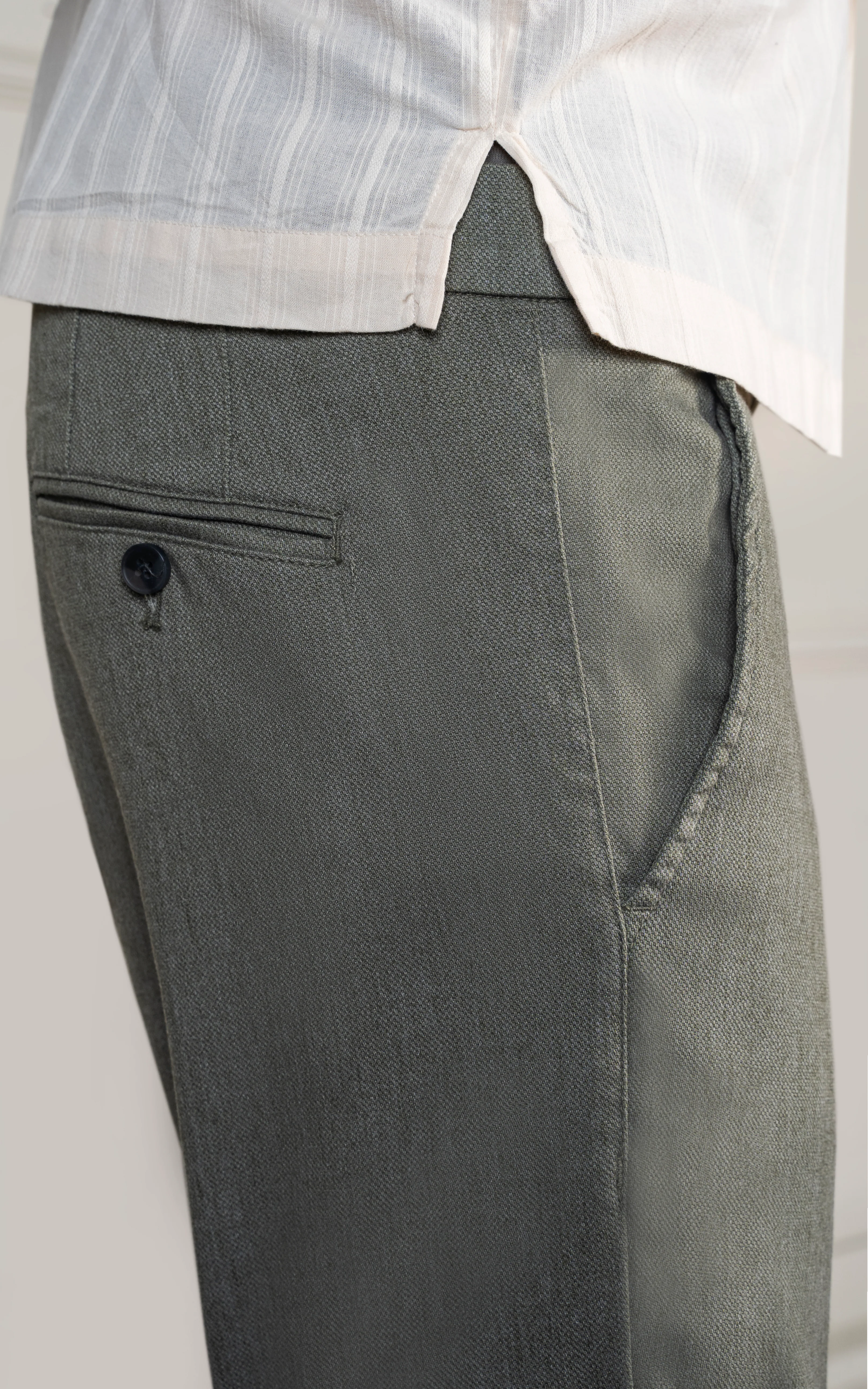 DOBBY SMART FIT PANT OLIVE - Image 5