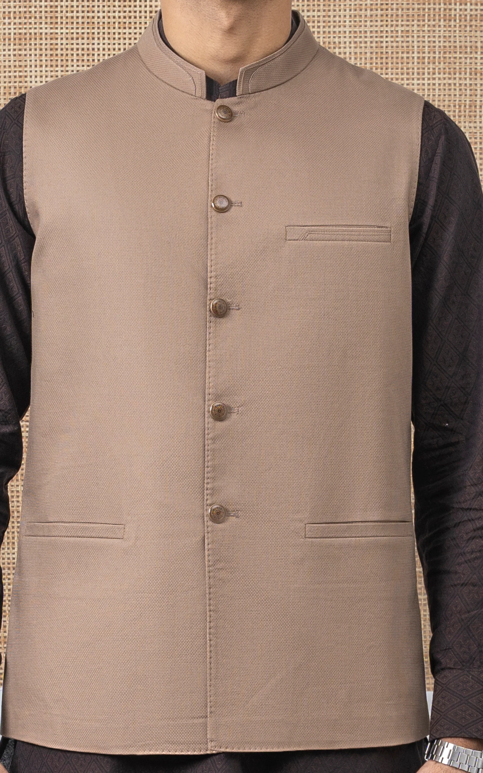 DOBBY TEXTURED W/C - PREMIUM COLLECTION KHAKI - Image 3