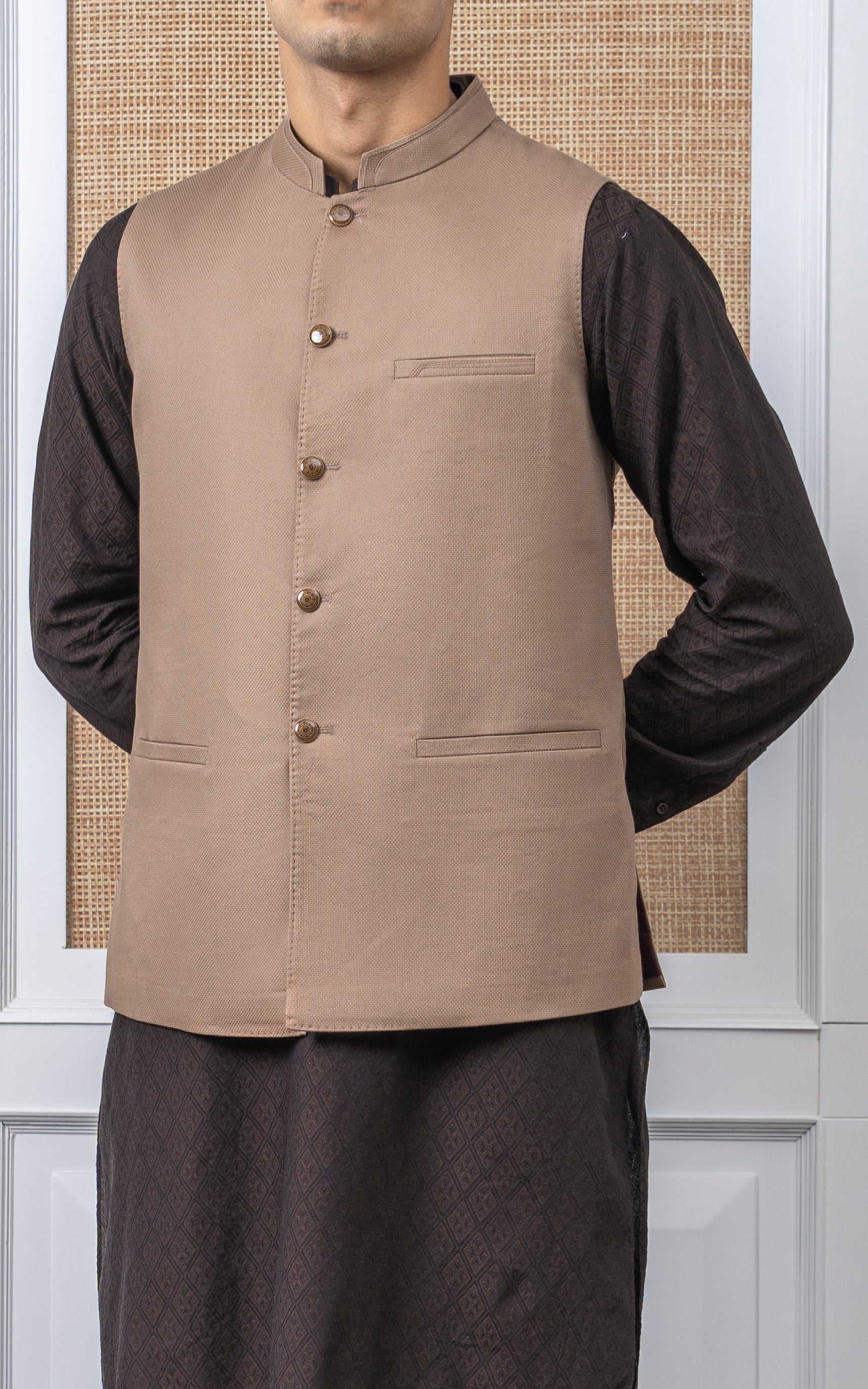 DOBBY TEXTURED W/C - PREMIUM COLLECTION KHAKI - Image 5