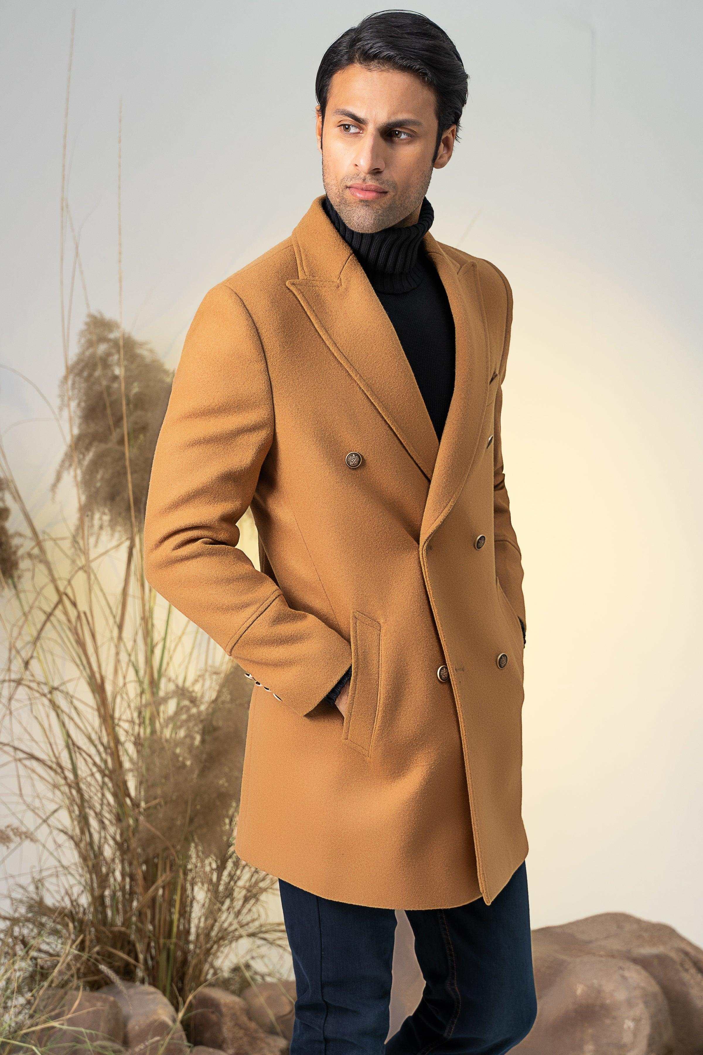 DOUBLE BREASTED LONG COAT MUSTARD - Image 3