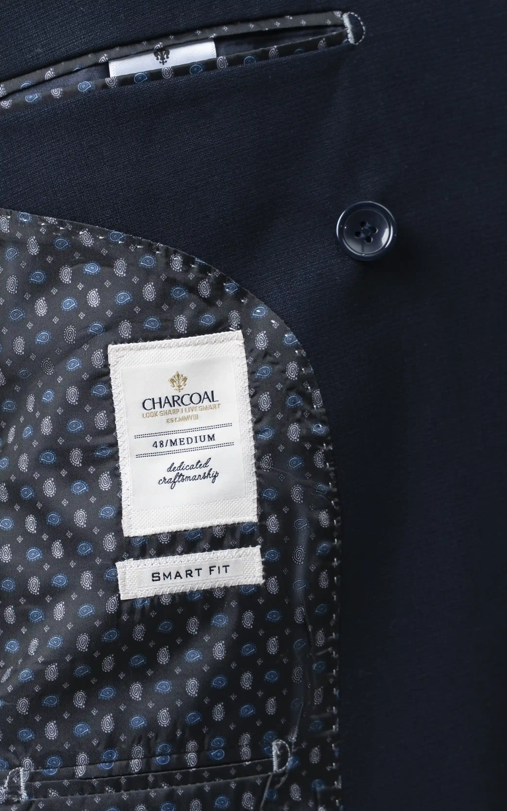 Double-breasted with peak lapels Navy - Image 5