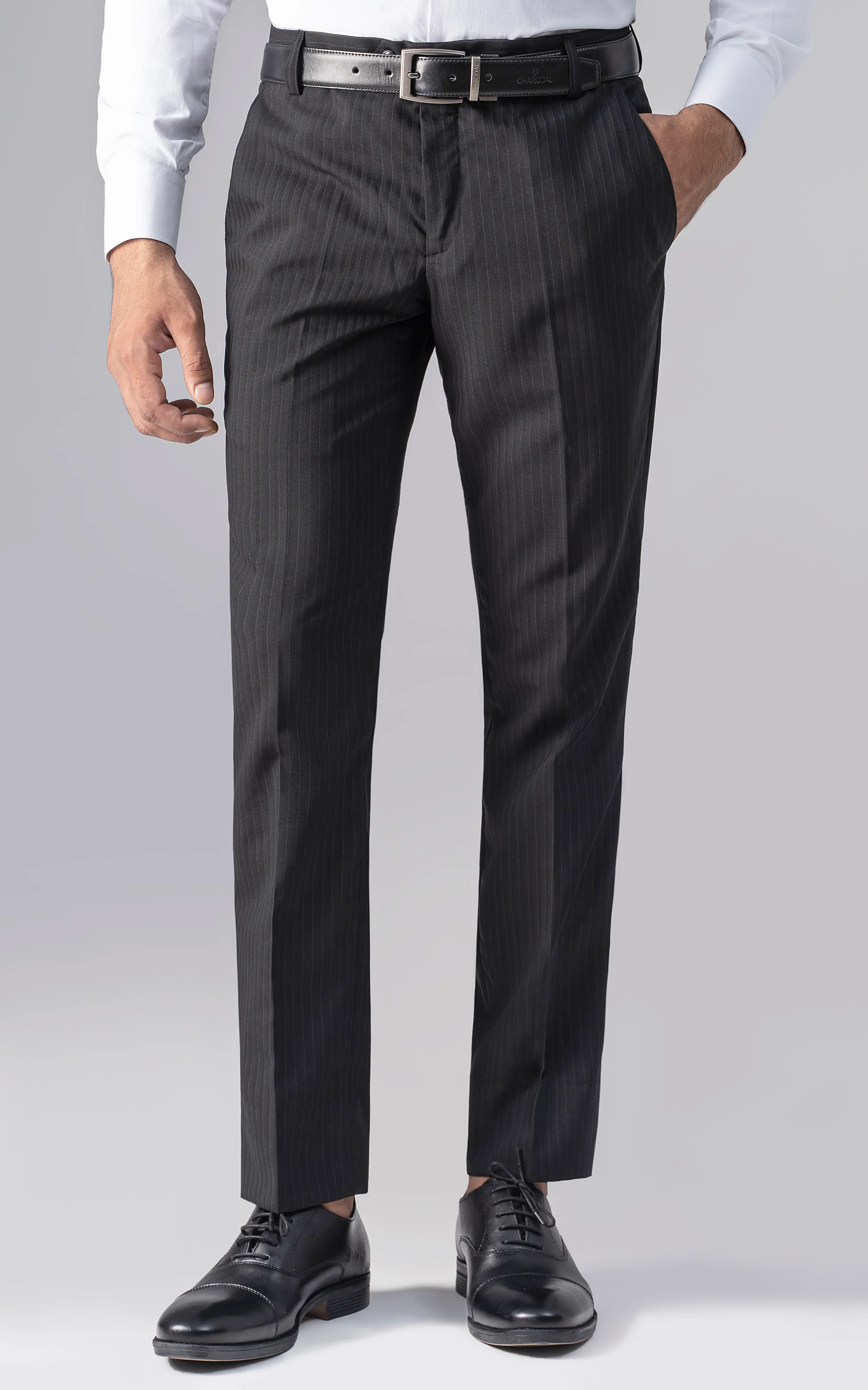 DRESS PANT  SLIM FIT BLACK SELF - Image 5