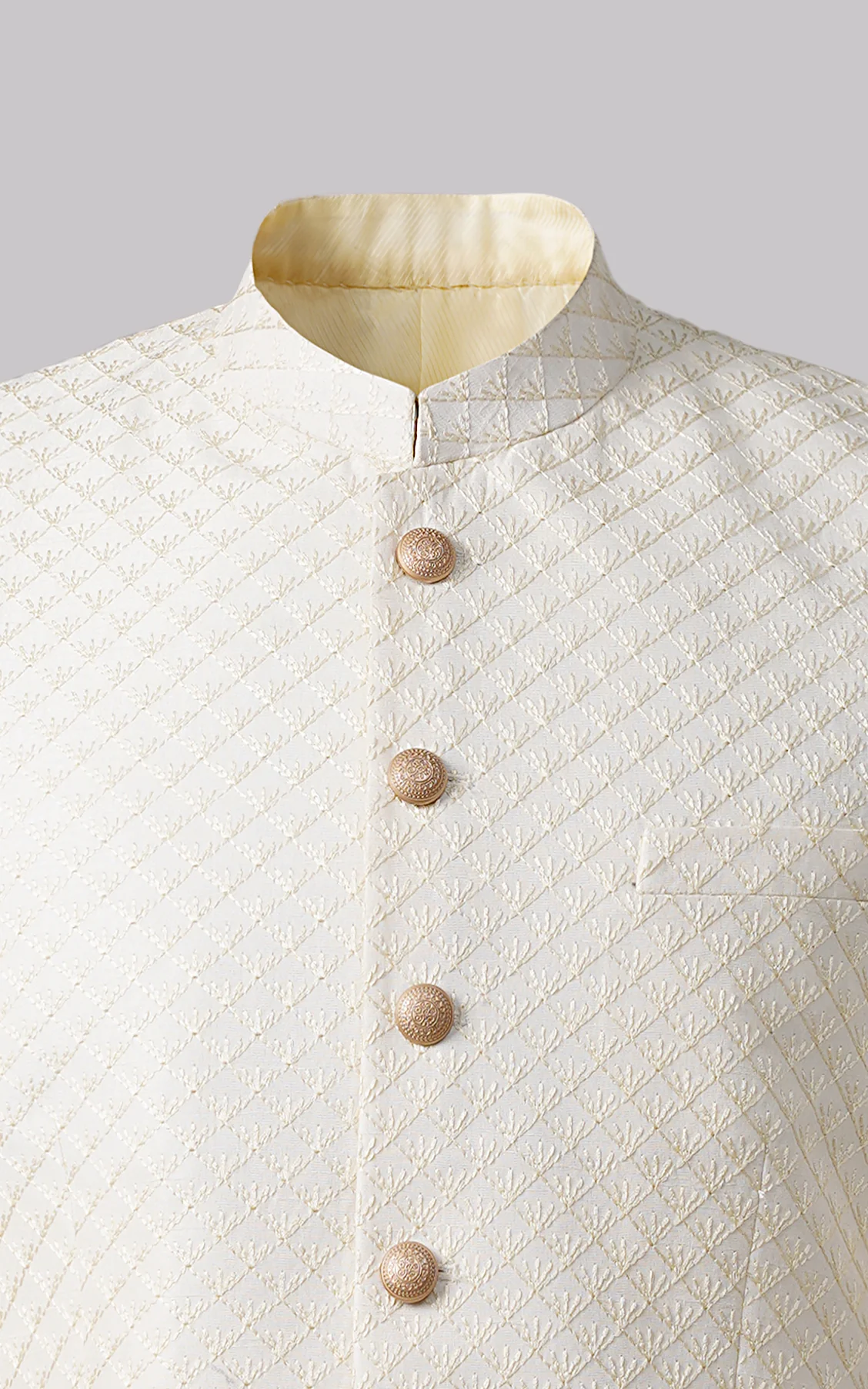 EMBROIDERED PRINCE COAT- FESTIVE COLLECTION WHITE - Image 2