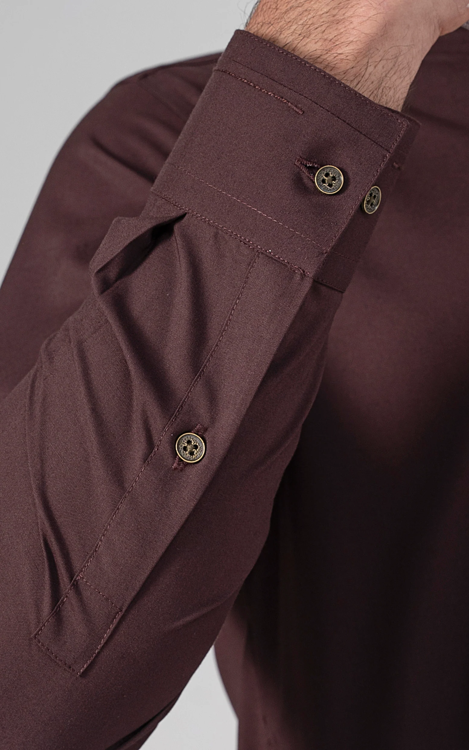 EMBROIDERED WASH & WEAR - PREMIUM COLLECTION DULL MAROON - Image 6
