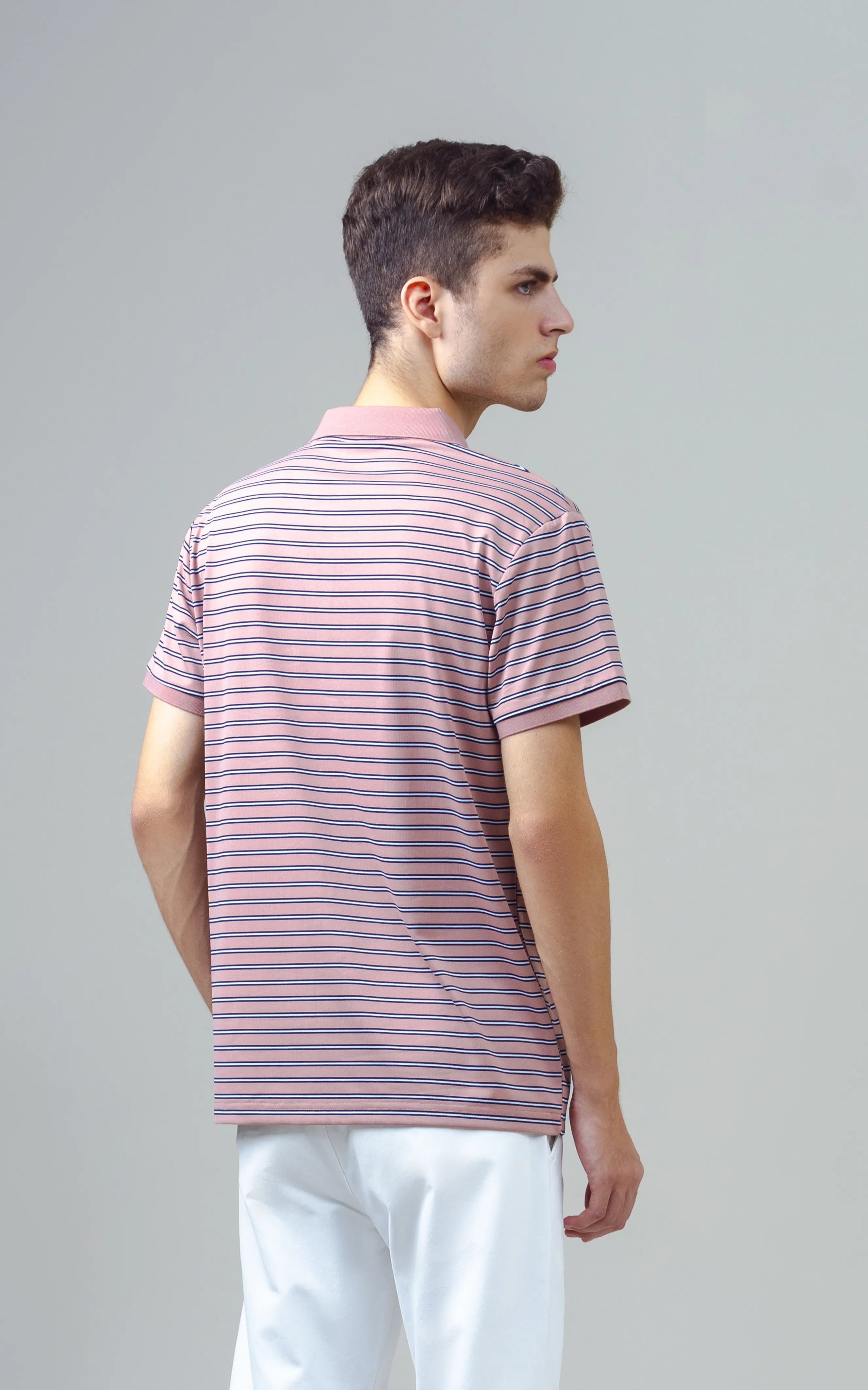 EXECUTIVE STRIPED POLO T PINK - Image 5