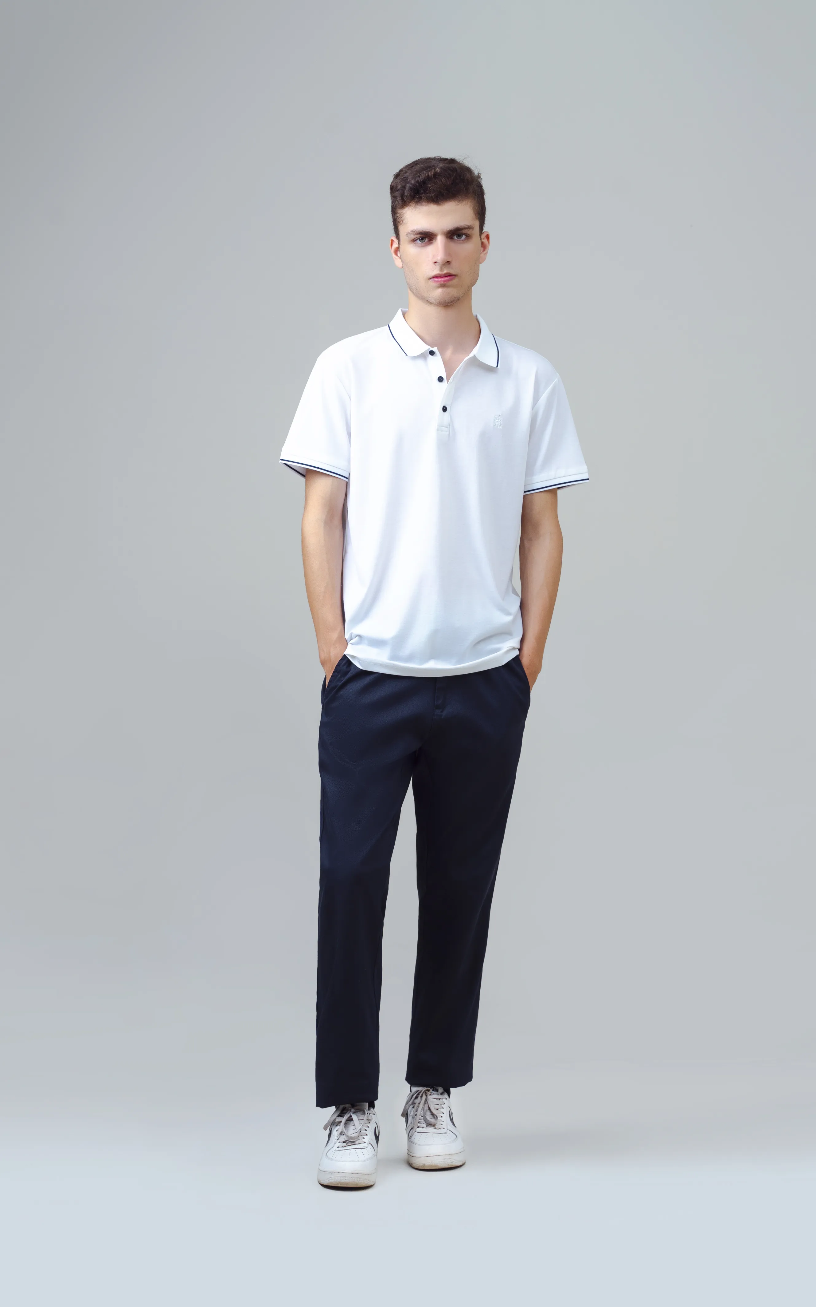 EXECUTIVE TIPPING POLO OFF WHITE