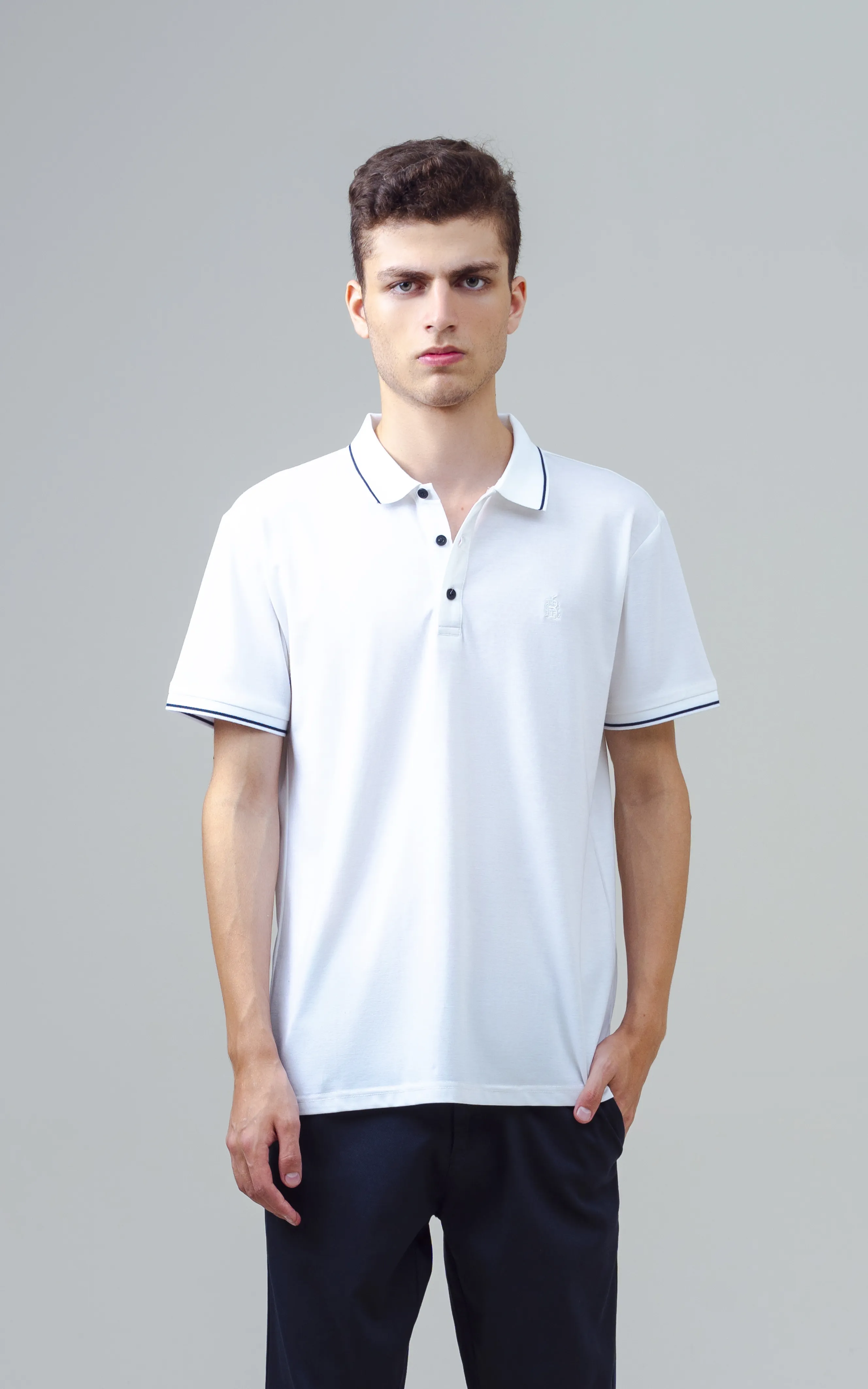 EXECUTIVE TIPPING POLO OFF WHITE - Image 3