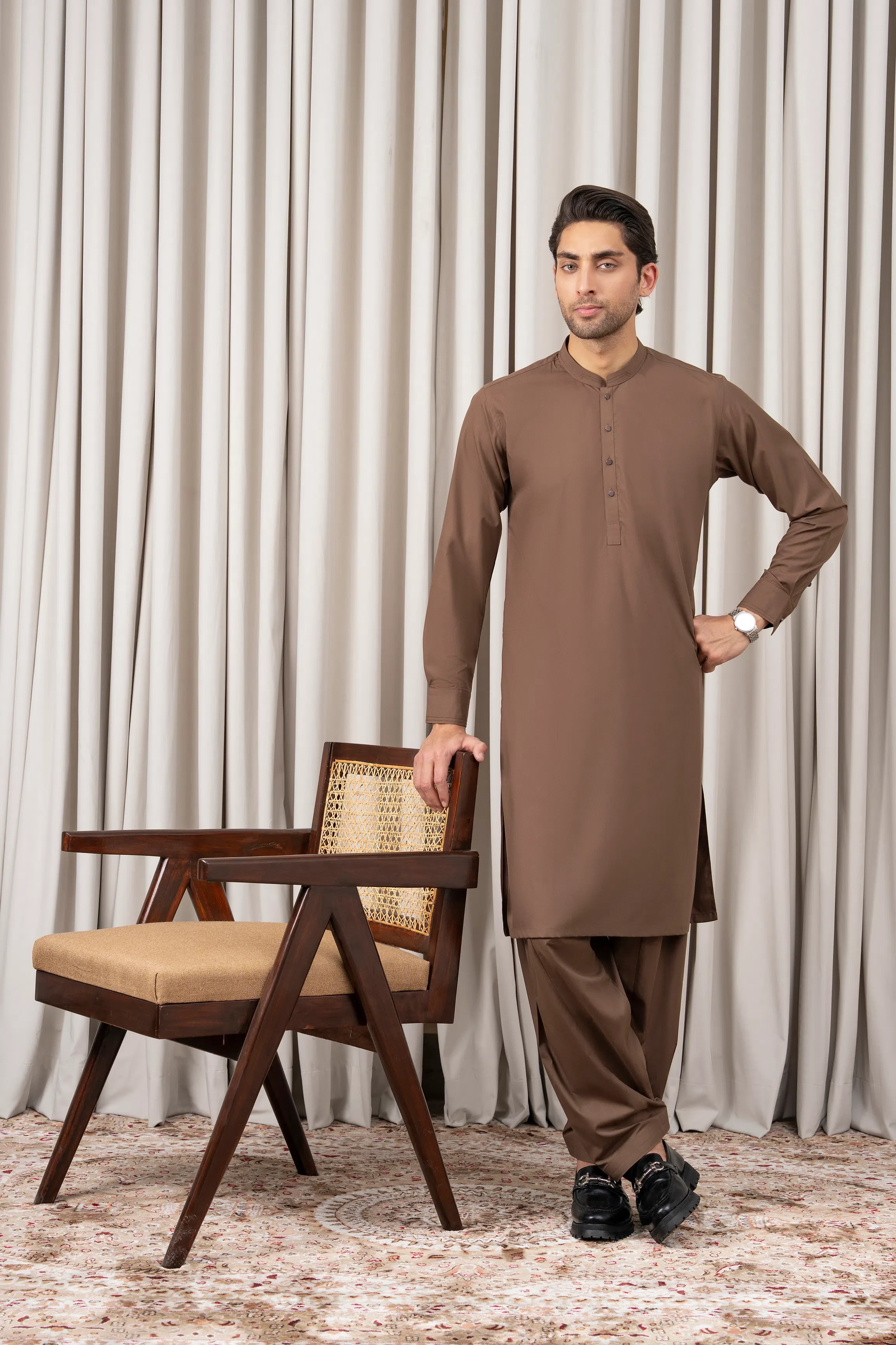 BLENDED KAMEEZ SHALWAR - PREMIUM COLLECTION BROWN