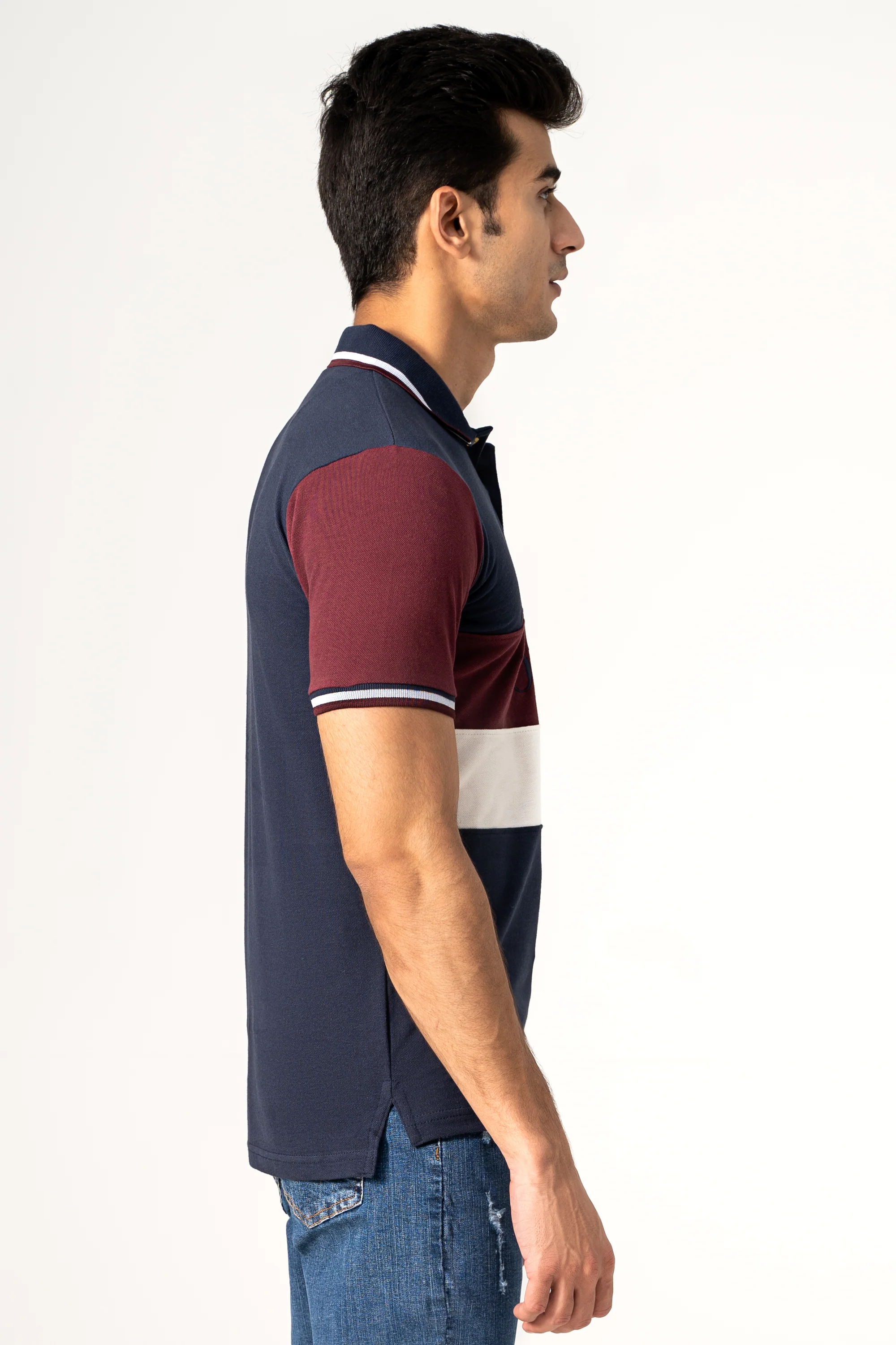 FASHION POLO NAVY MAROON - Image 3