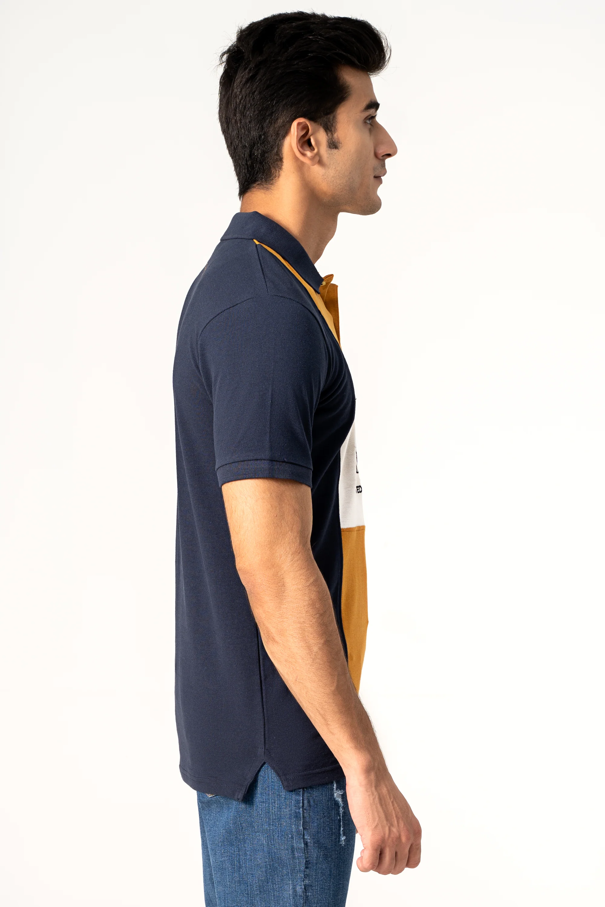 FASHION POLO NAVY MUSTARD WHITE - Image 3