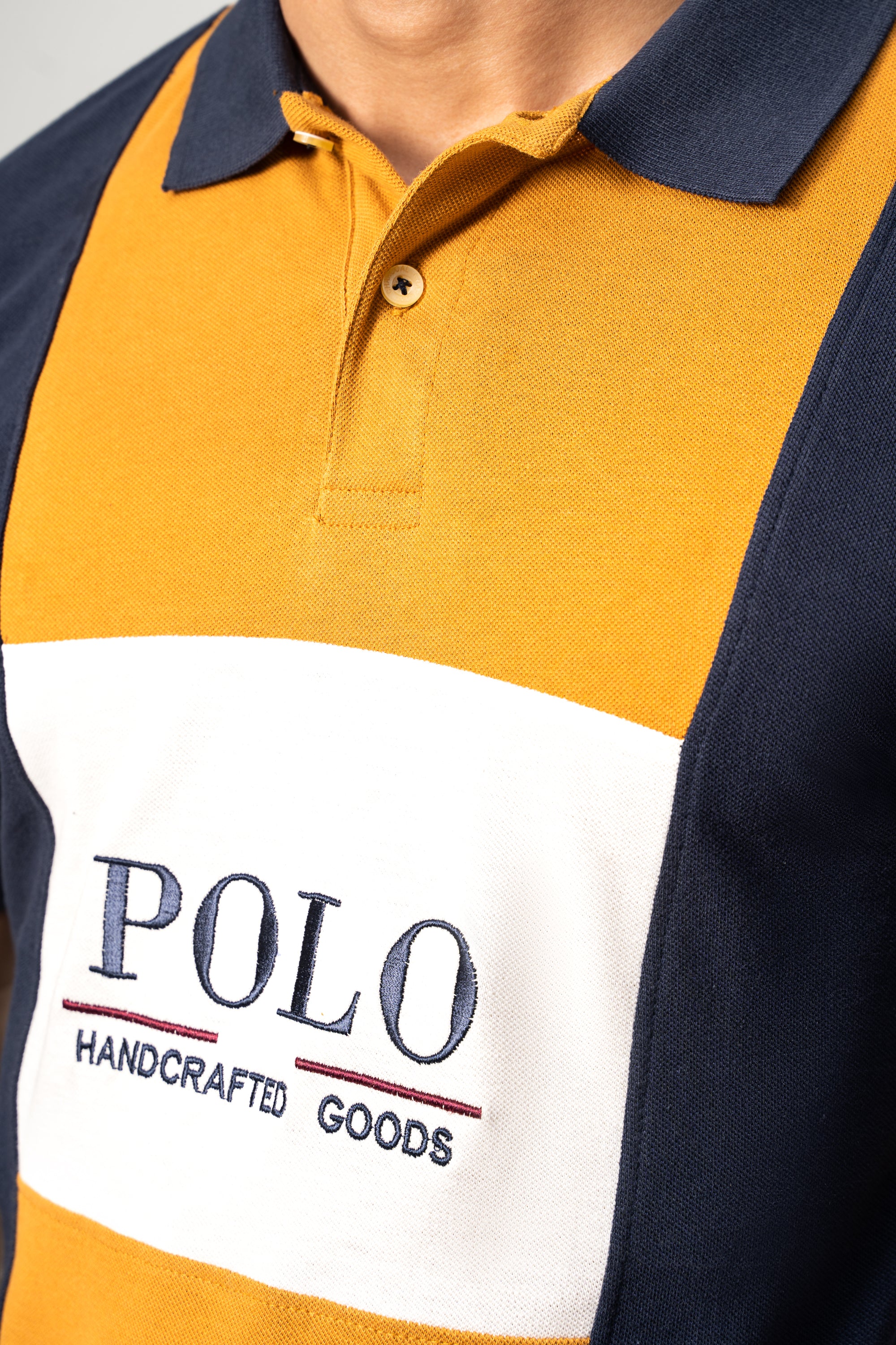FASHION POLO NAVY MUSTARD WHITE - Image 5