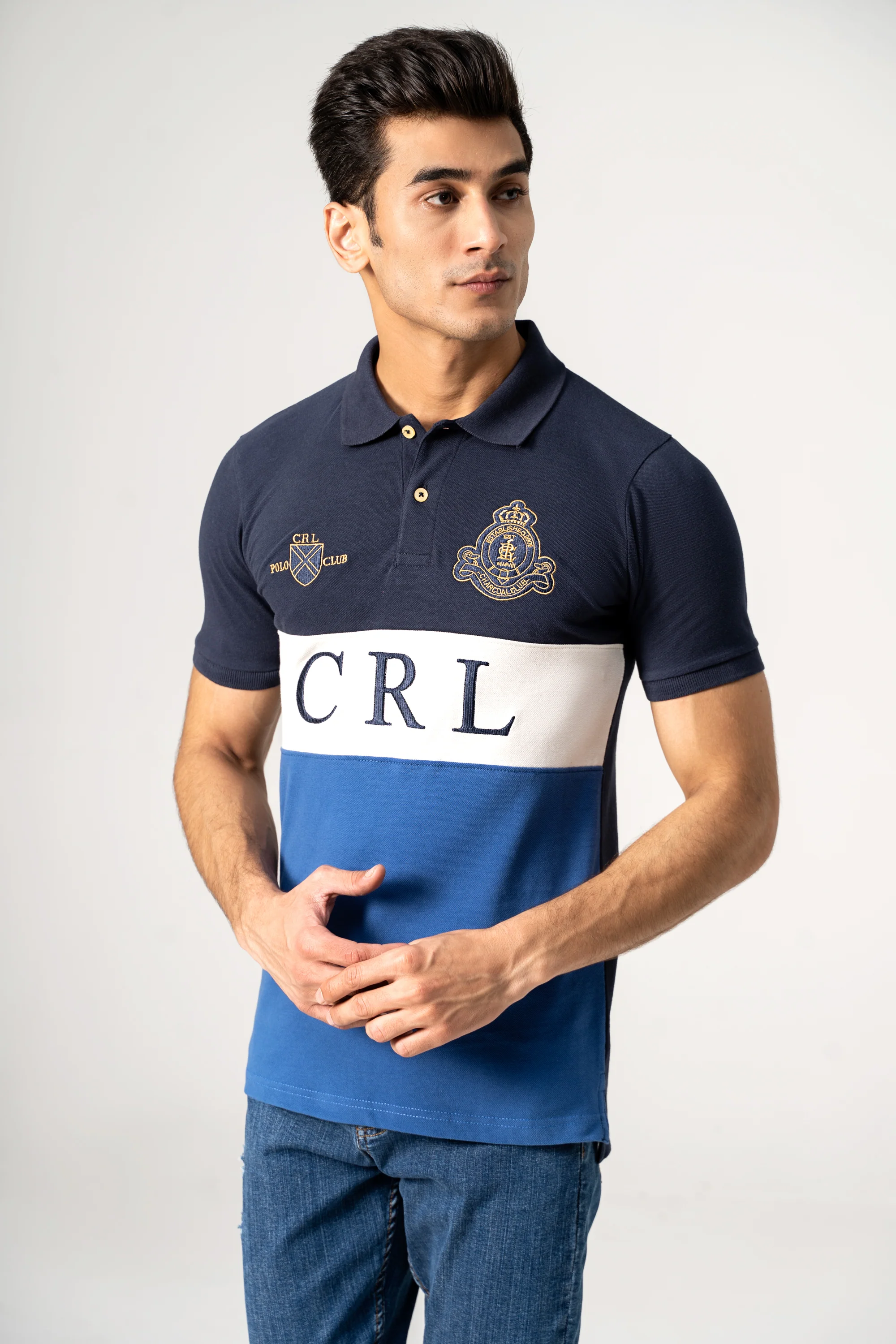 FASHION POLO NAVY WHITE BLUE - Image 4