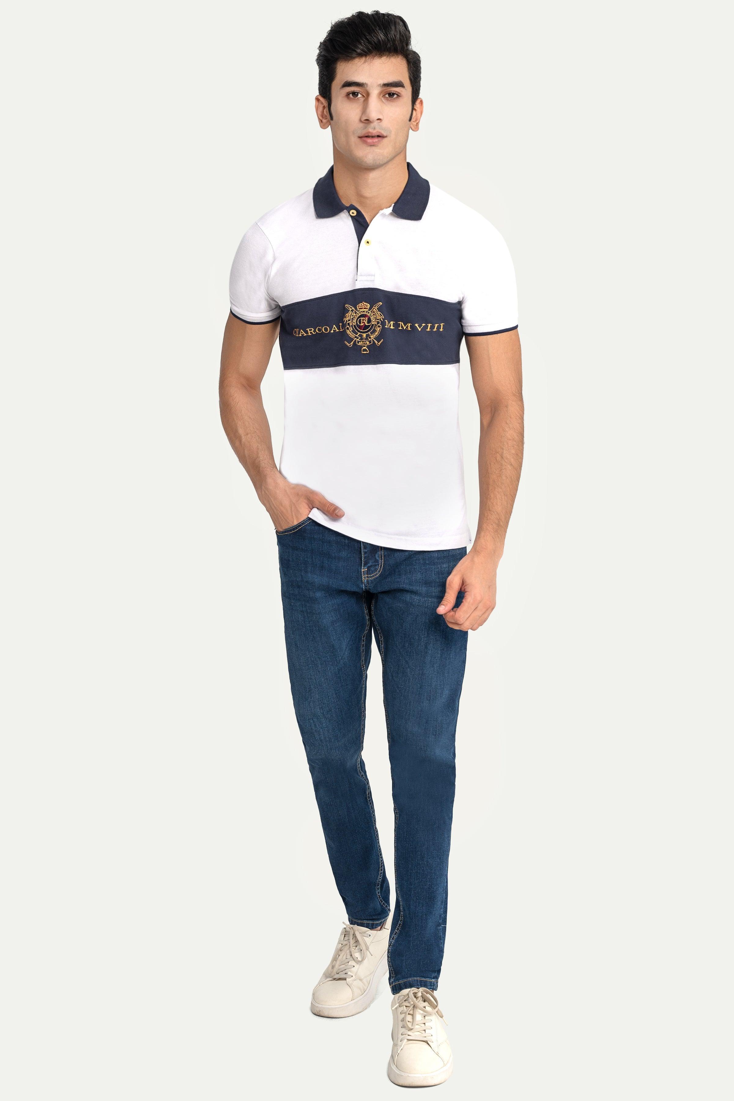 FASHION POLO WHITE NAVY