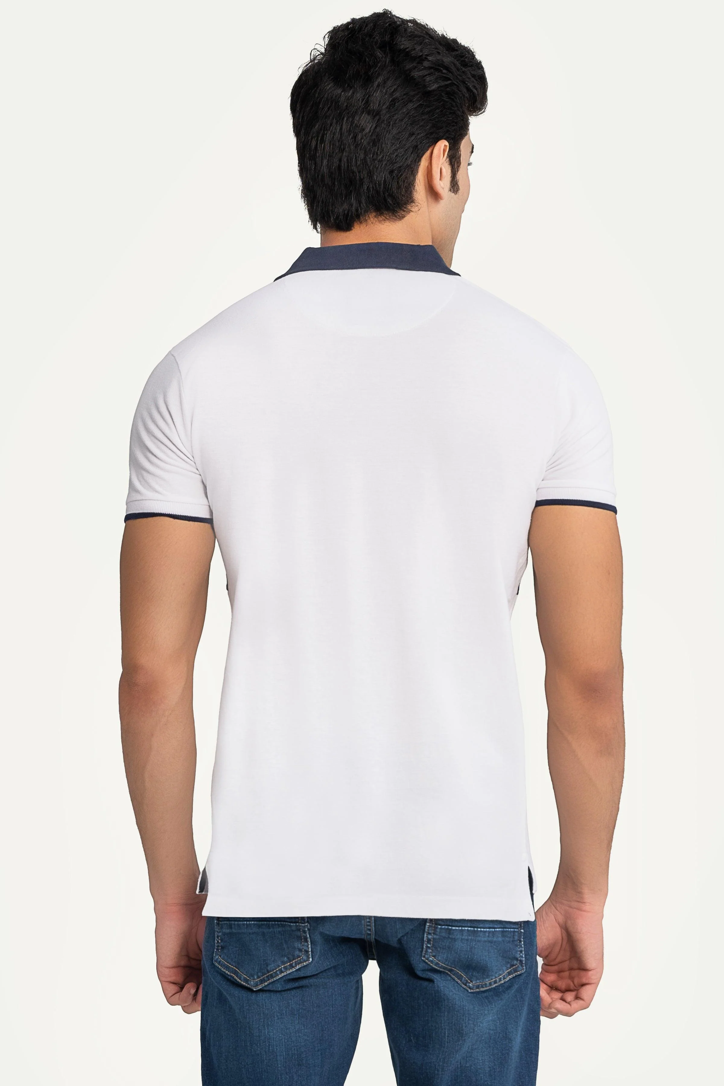 FASHION POLO WHITE NAVY - Image 4