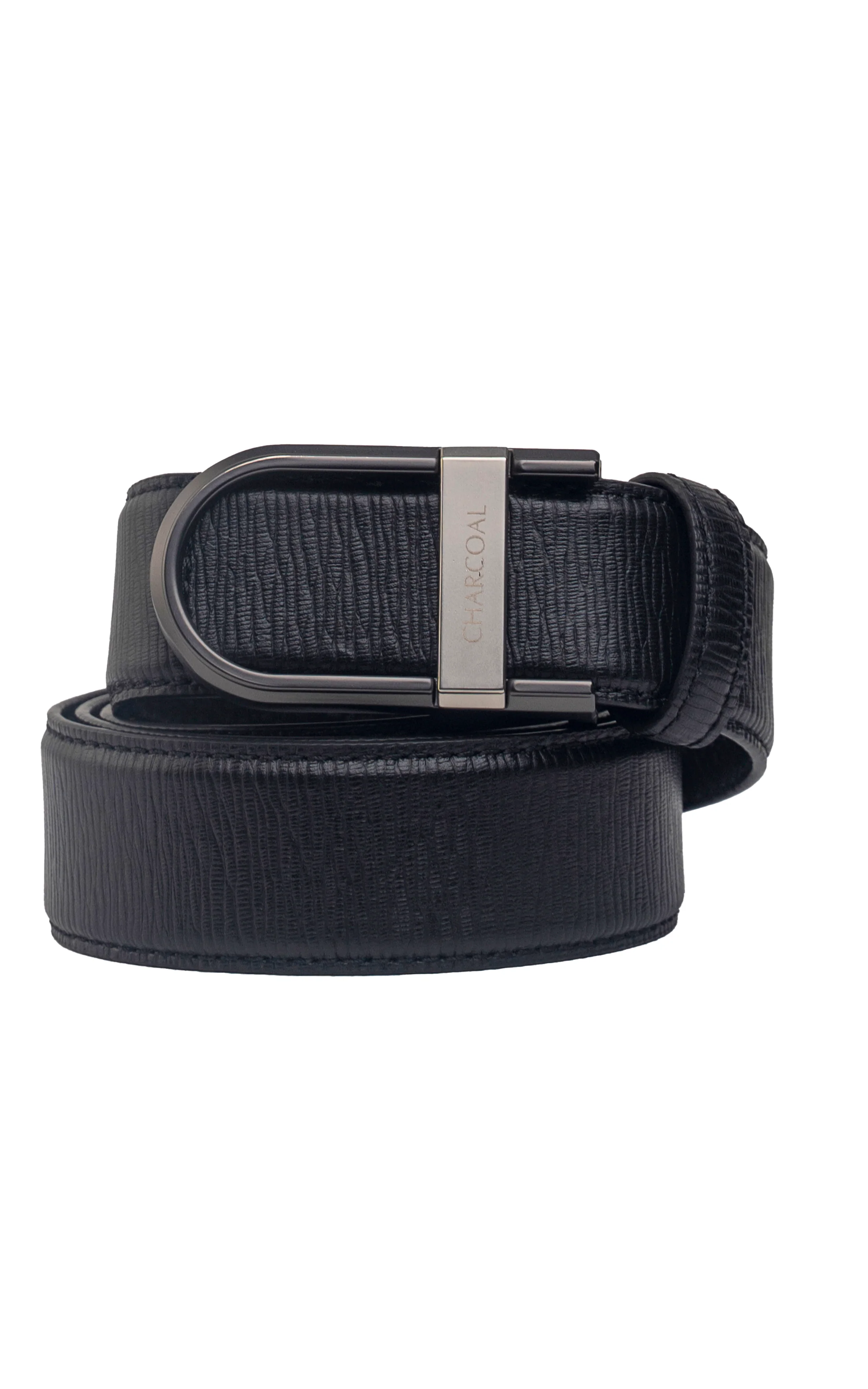 Self Textured  Formal Belt Black
