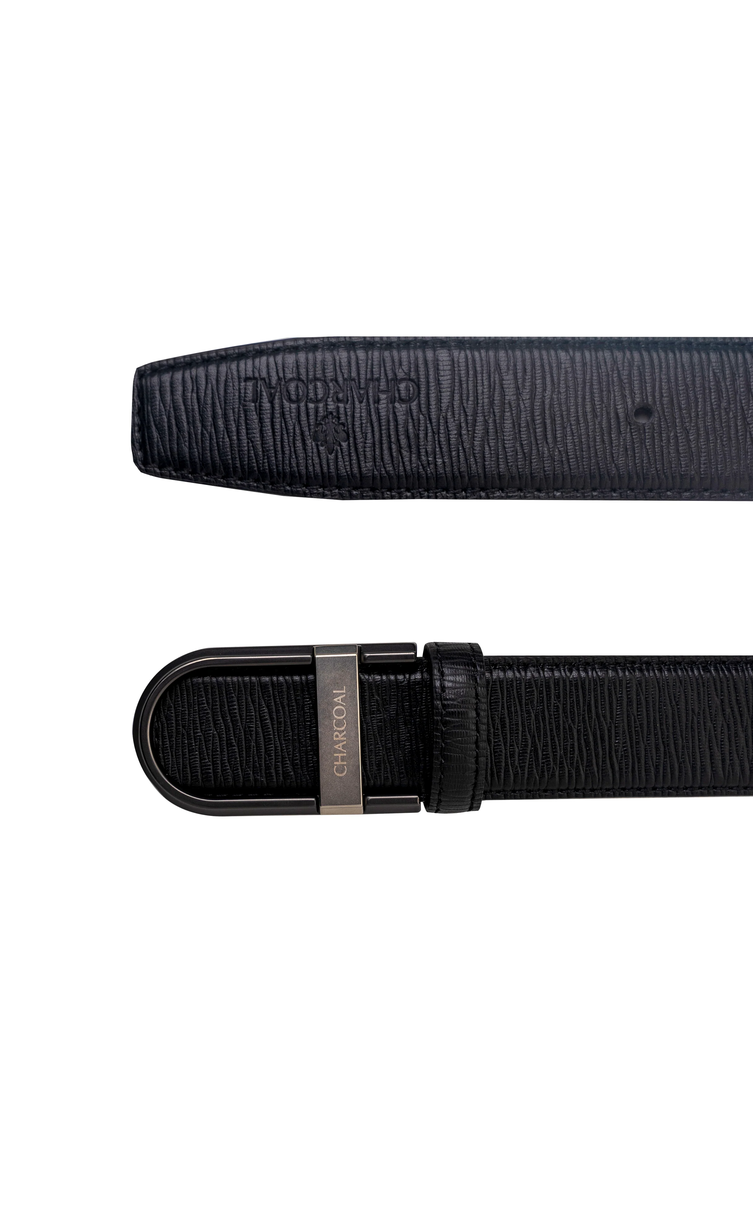 Self Textured  Formal Belt Black - Image 2