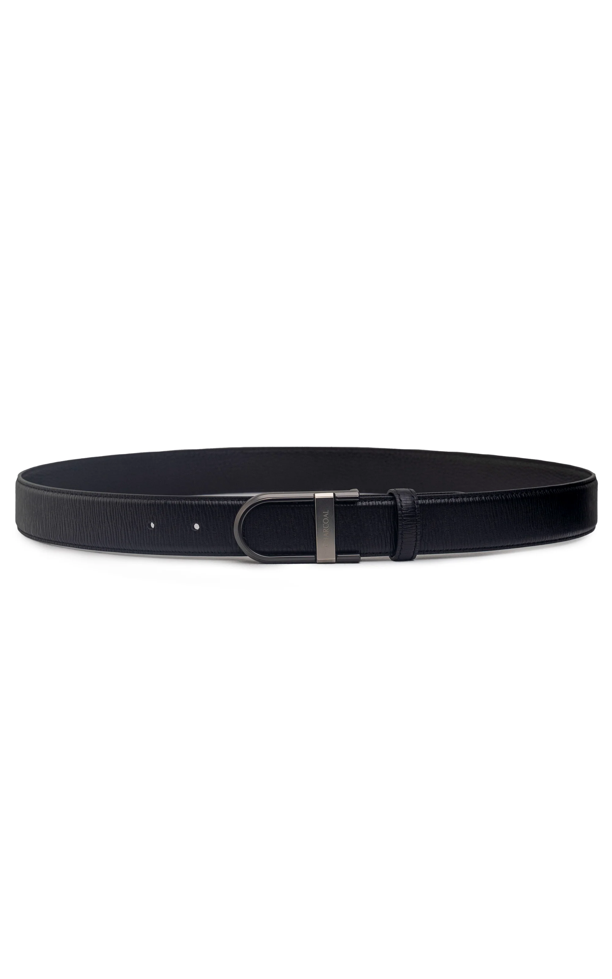 Self Textured  Formal Belt Black - Image 3