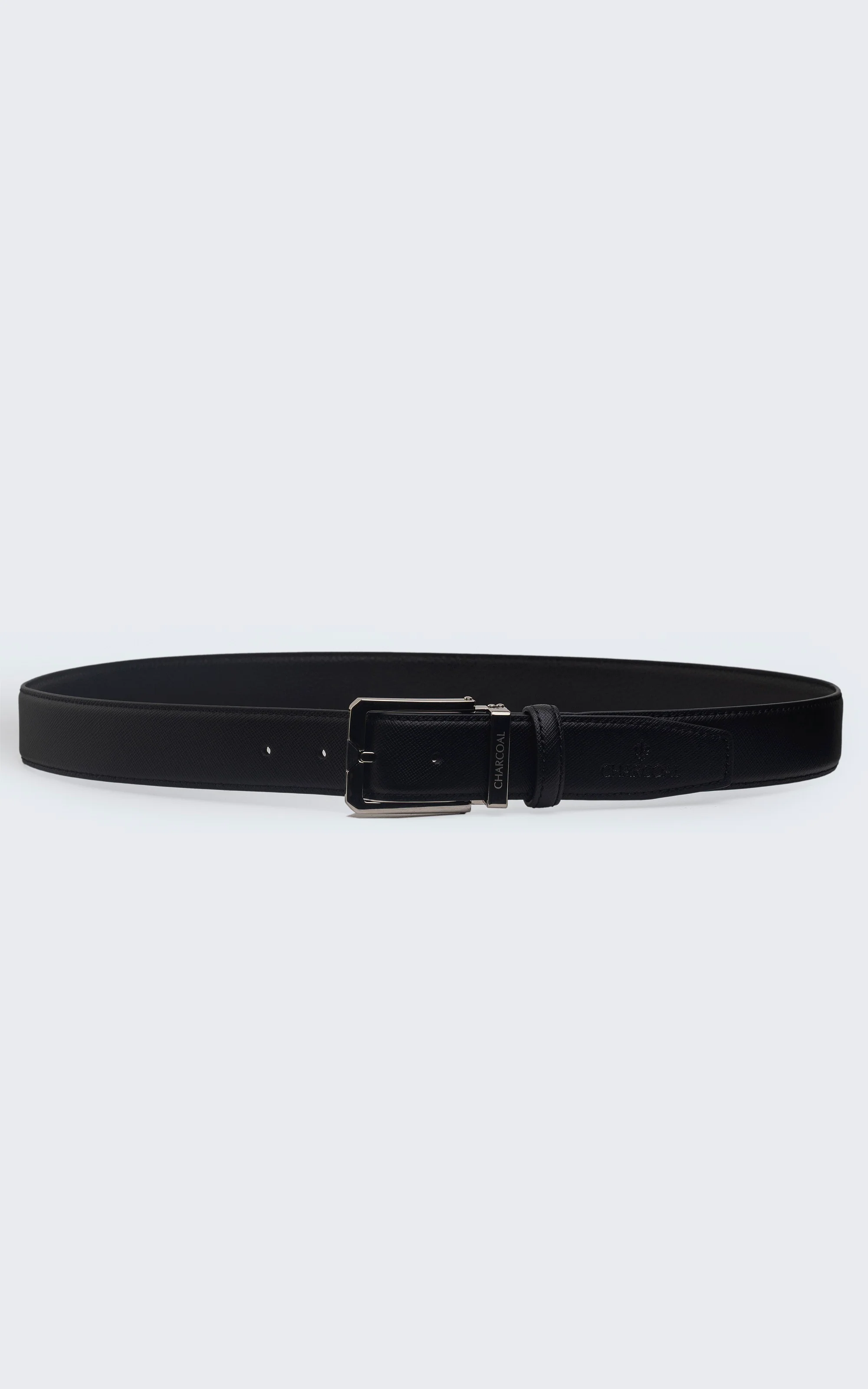 Self Textured  Formal Belt Black - Image 2