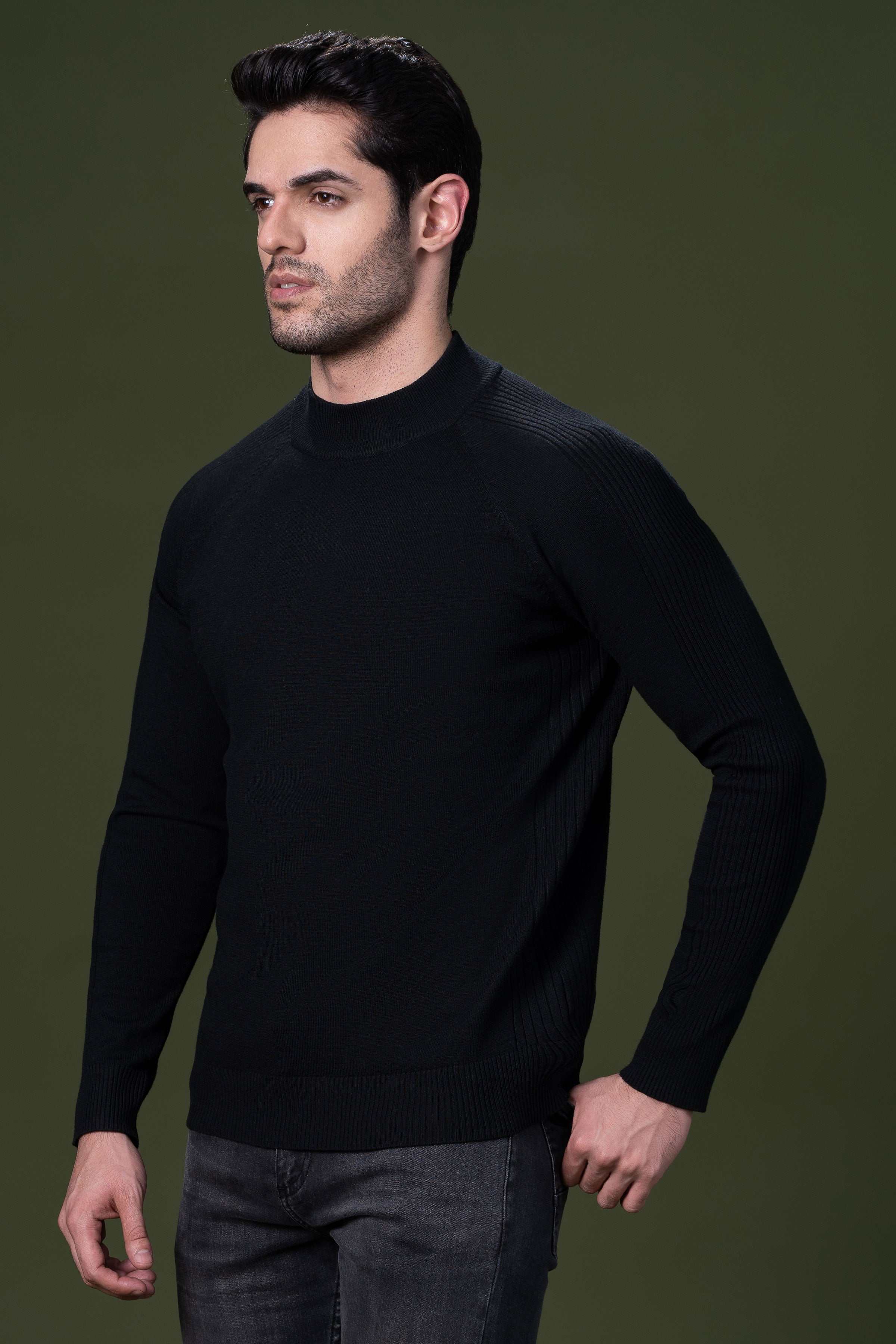 FULL SLEEVE SWEATER BLACK - Image 2