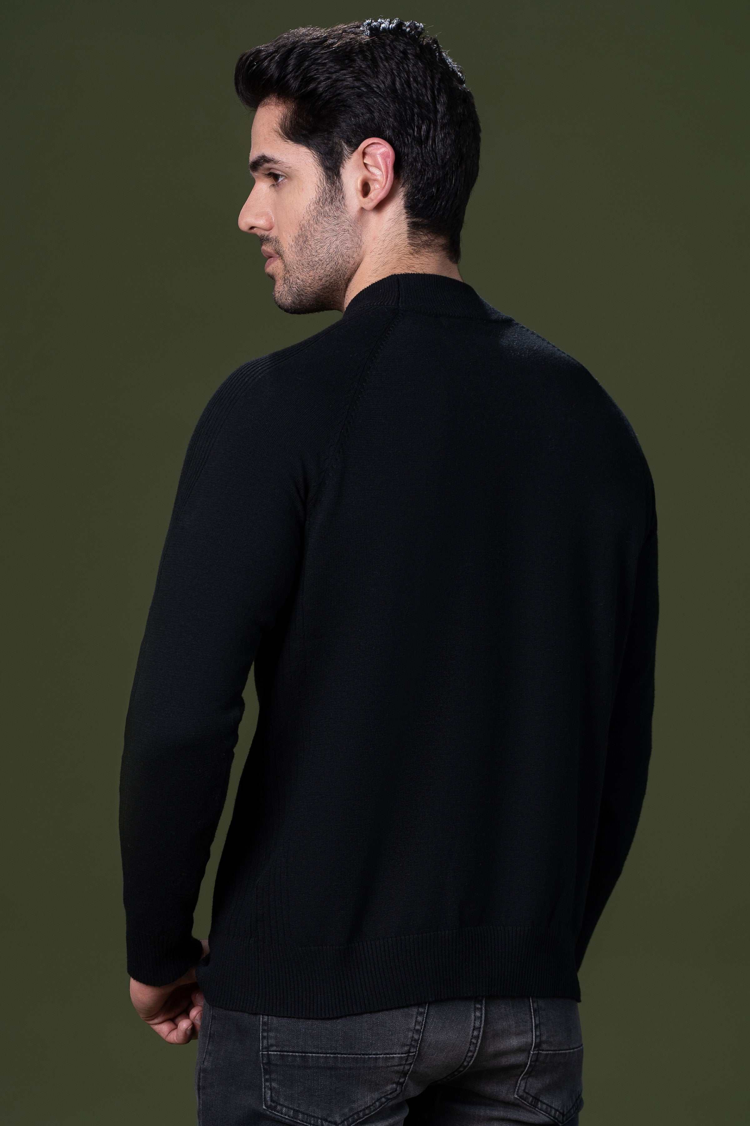 FULL SLEEVE SWEATER BLACK - Image 4