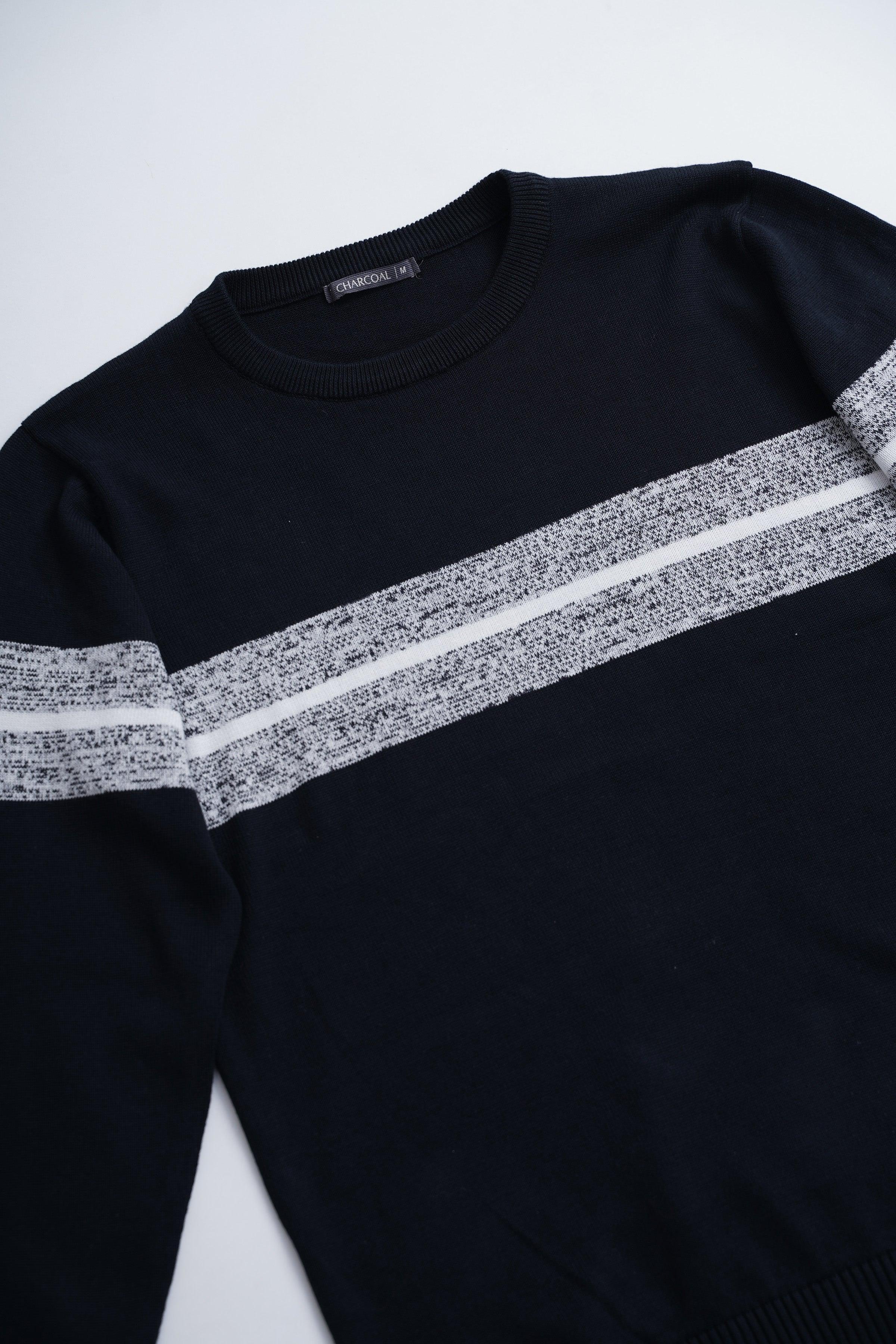 FULL SLEEVE SWEATER BLACK WHITE - Image 2