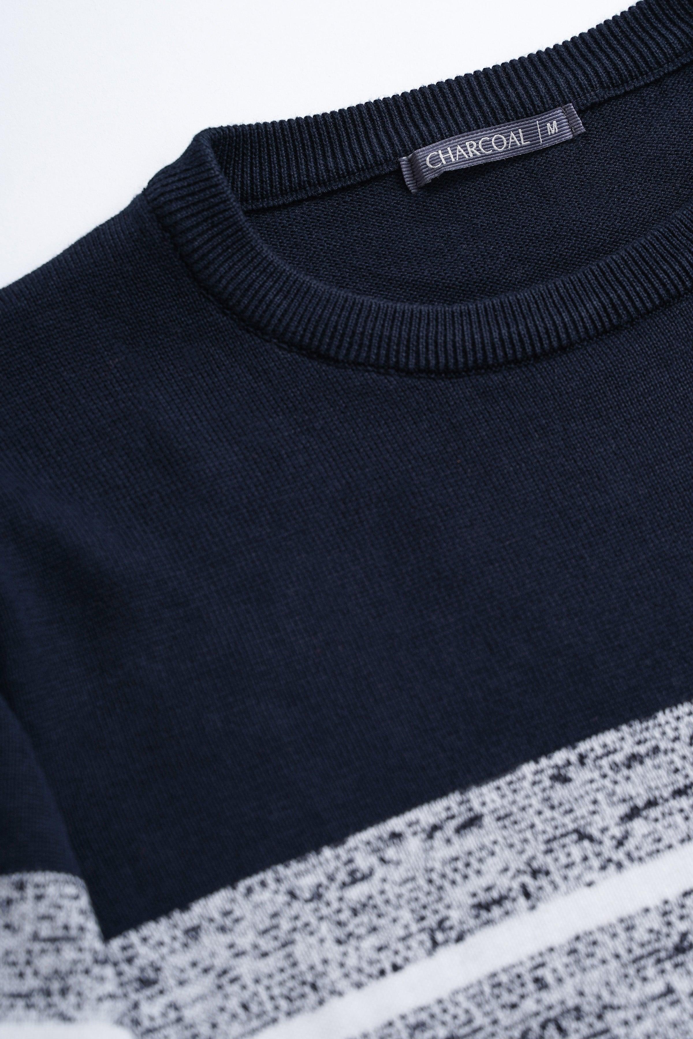 FULL SLEEVE SWEATER BLACK WHITE - Image 4