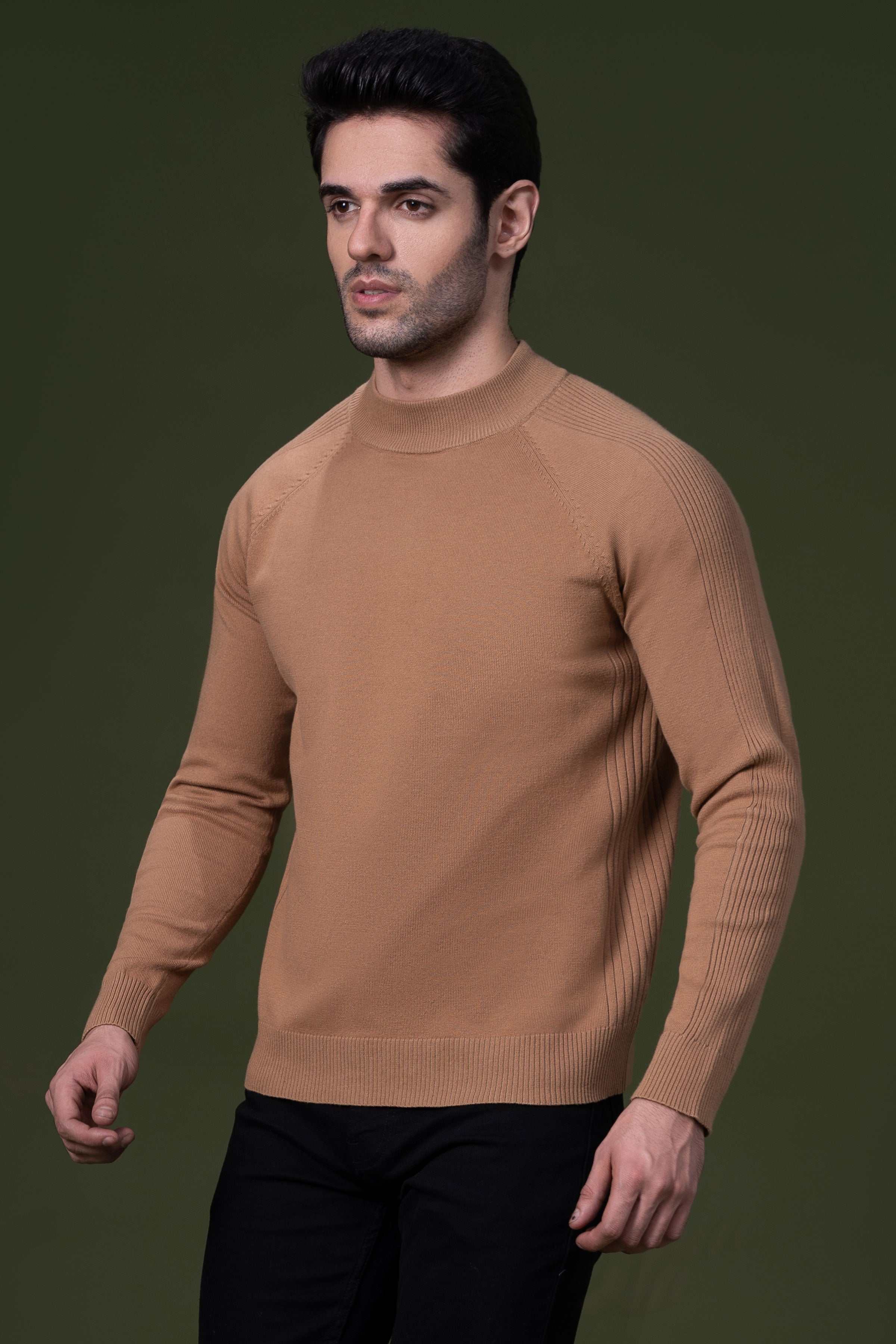 FULL SLEEVE SWEATER KHAKI - Image 2