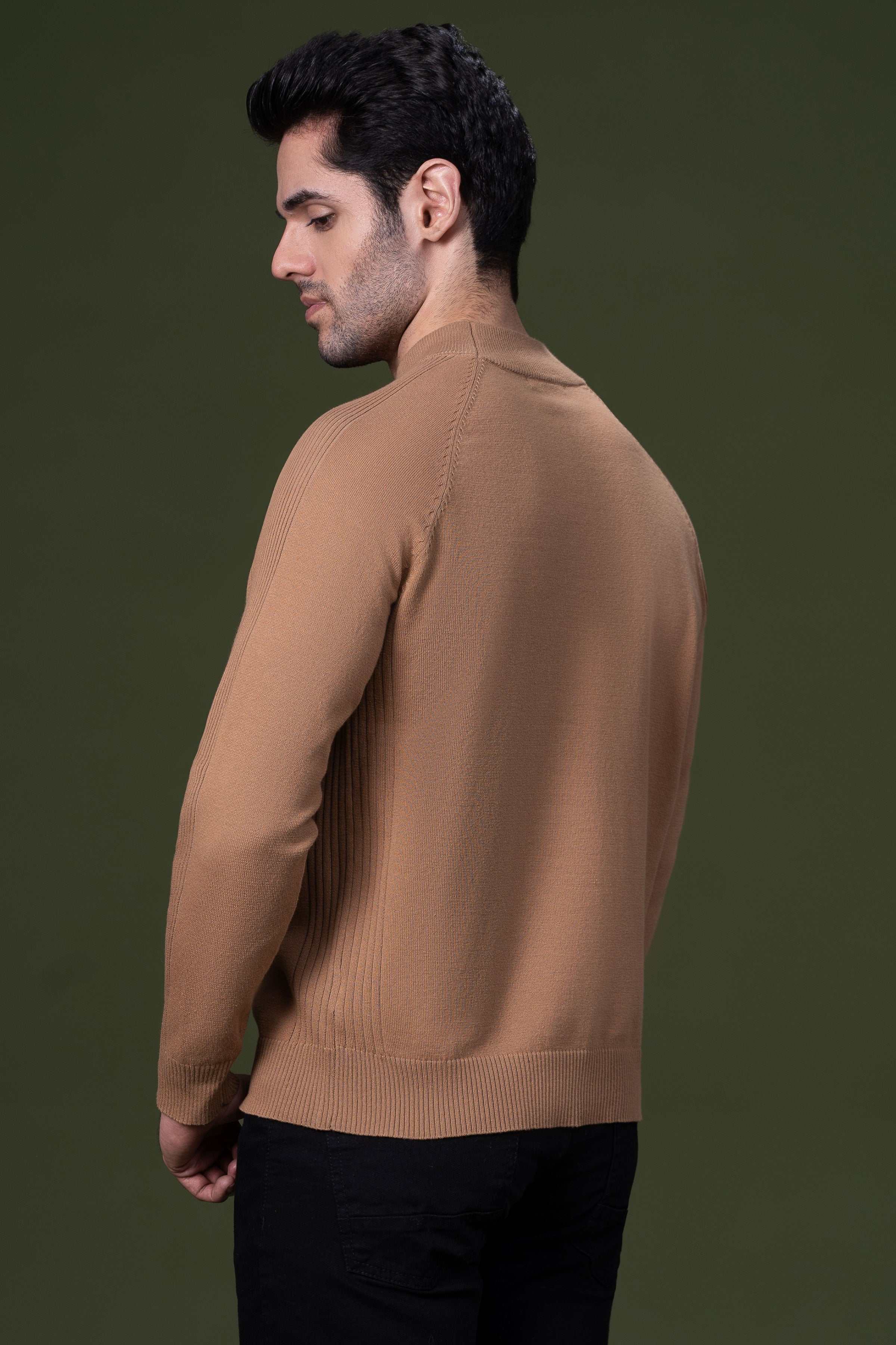 FULL SLEEVE SWEATER KHAKI - Image 4