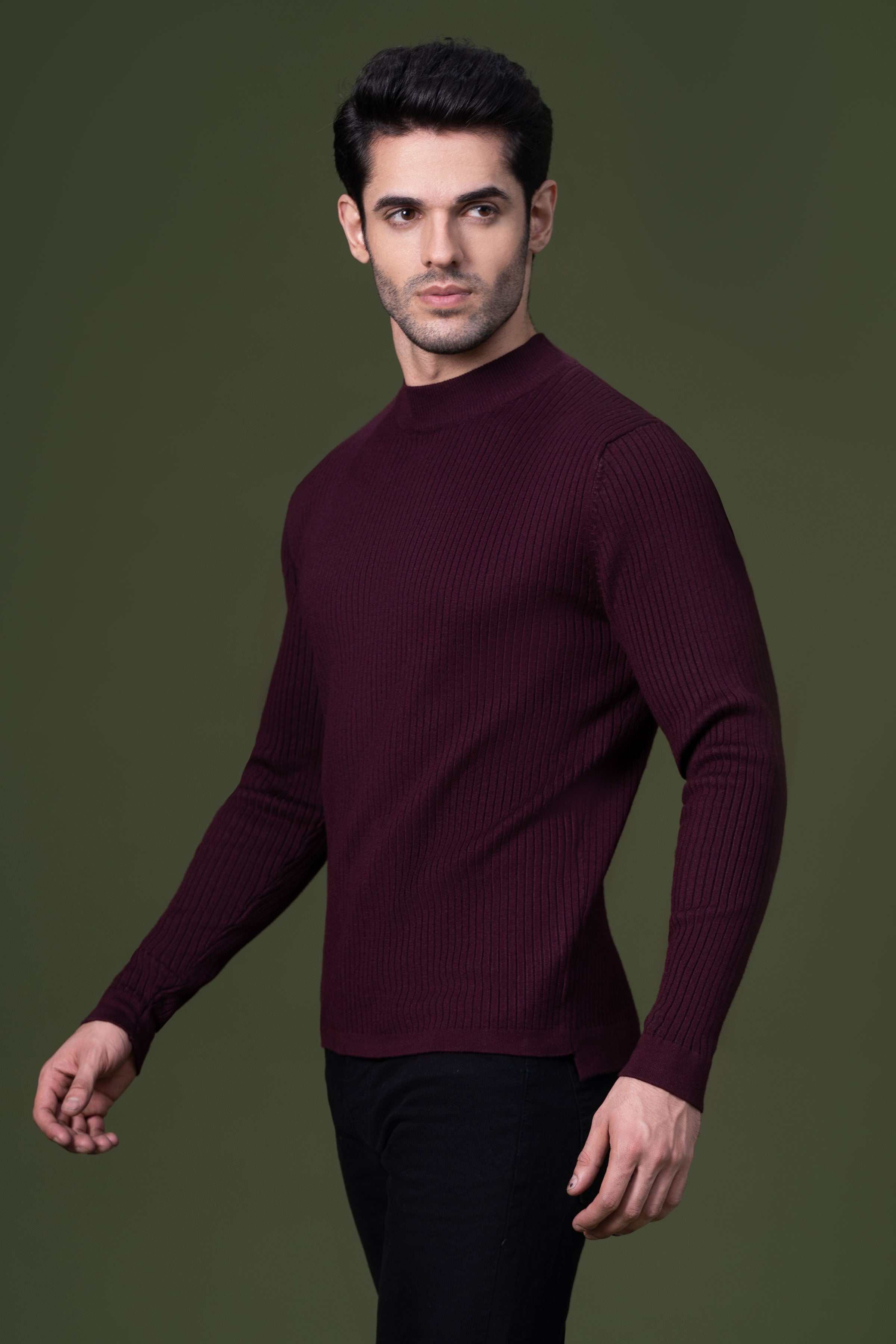 FULL SLEEVE SWEATER MAROON - Image 2