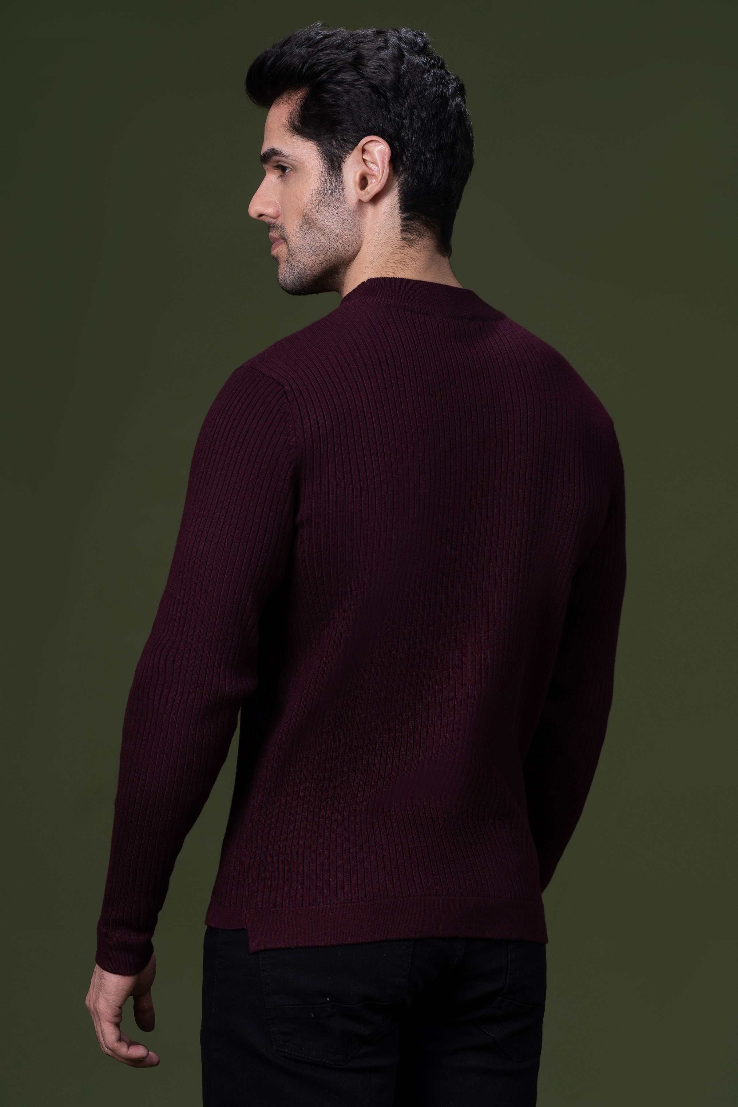 FULL SLEEVE SWEATER MAROON - Image 4