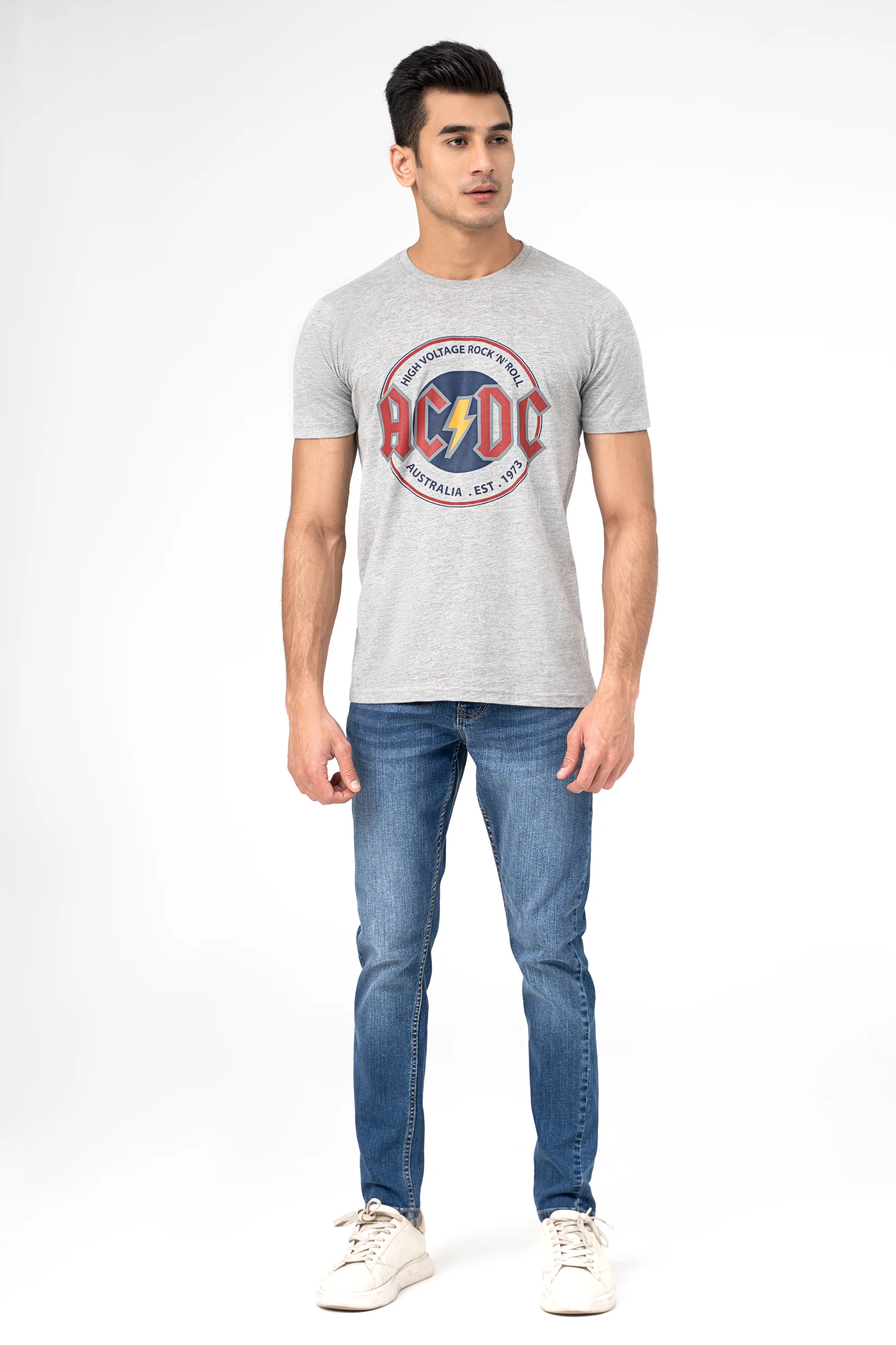 GRAPHIC T SHIRT HEATHER GREY