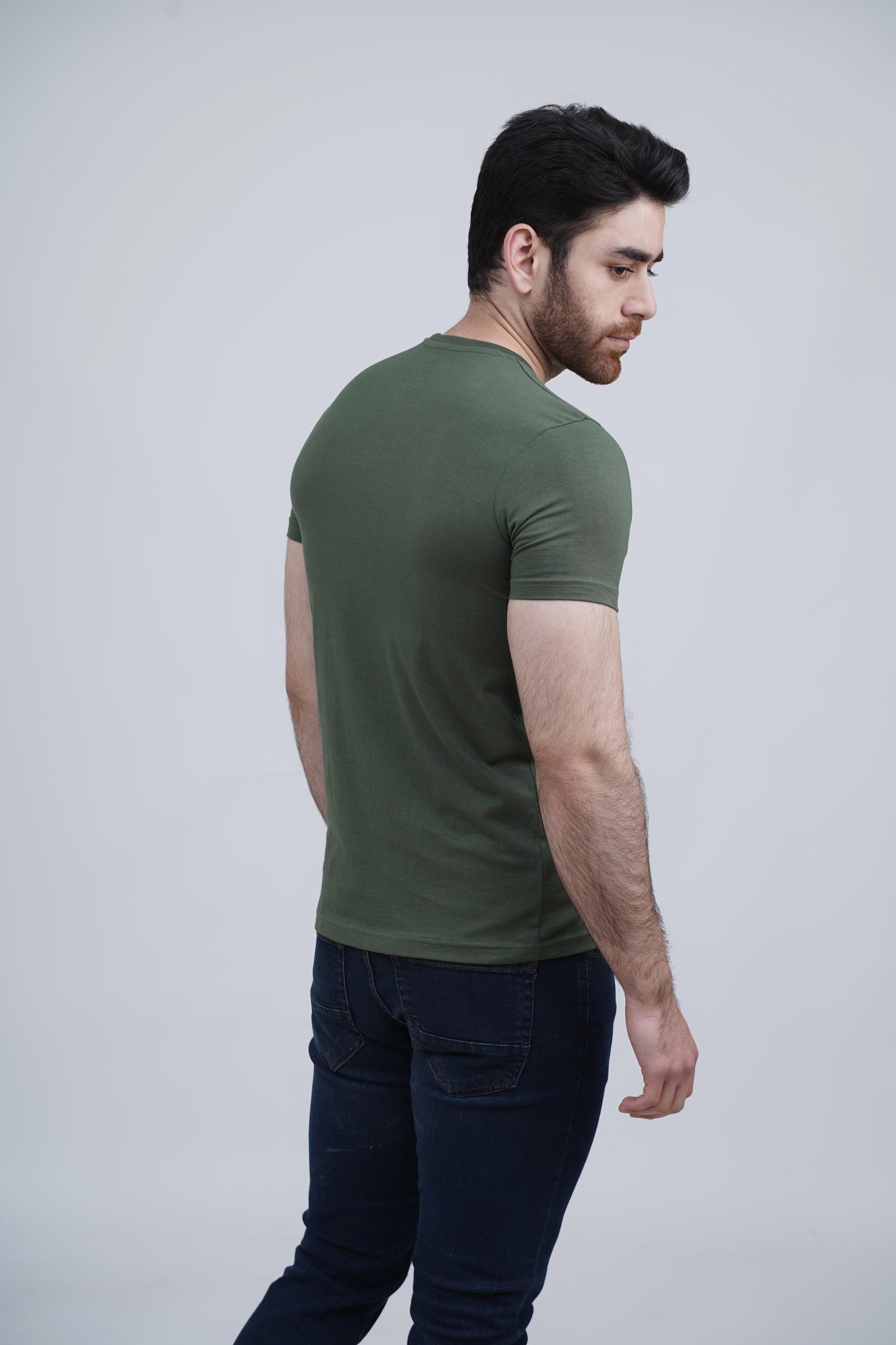 GRAPHIC T SHIRT OLIVE GREEN - Image 3