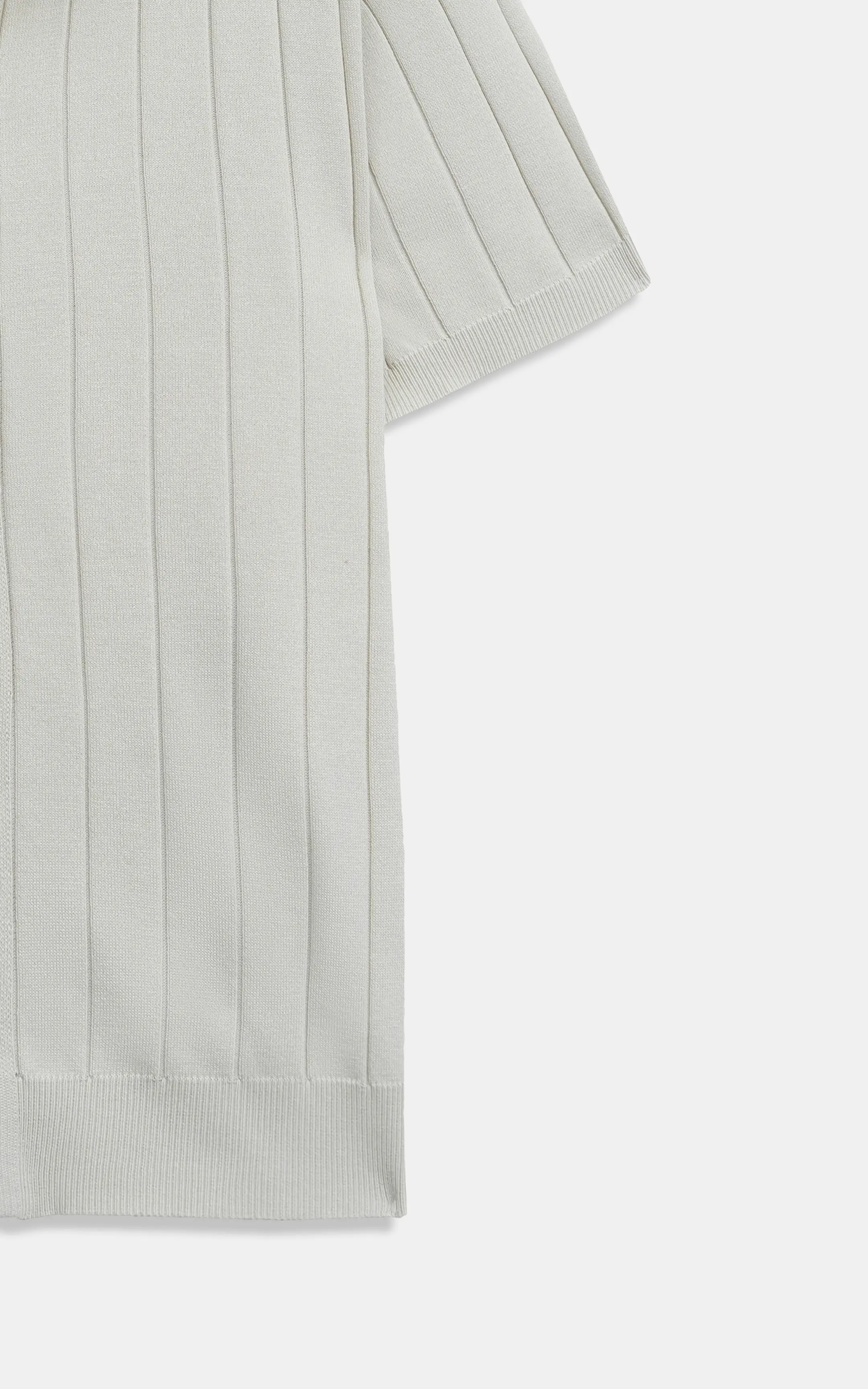HALF SLEEVE CABLE KNIT CASUAL SHIRT BEIGE - Image 6