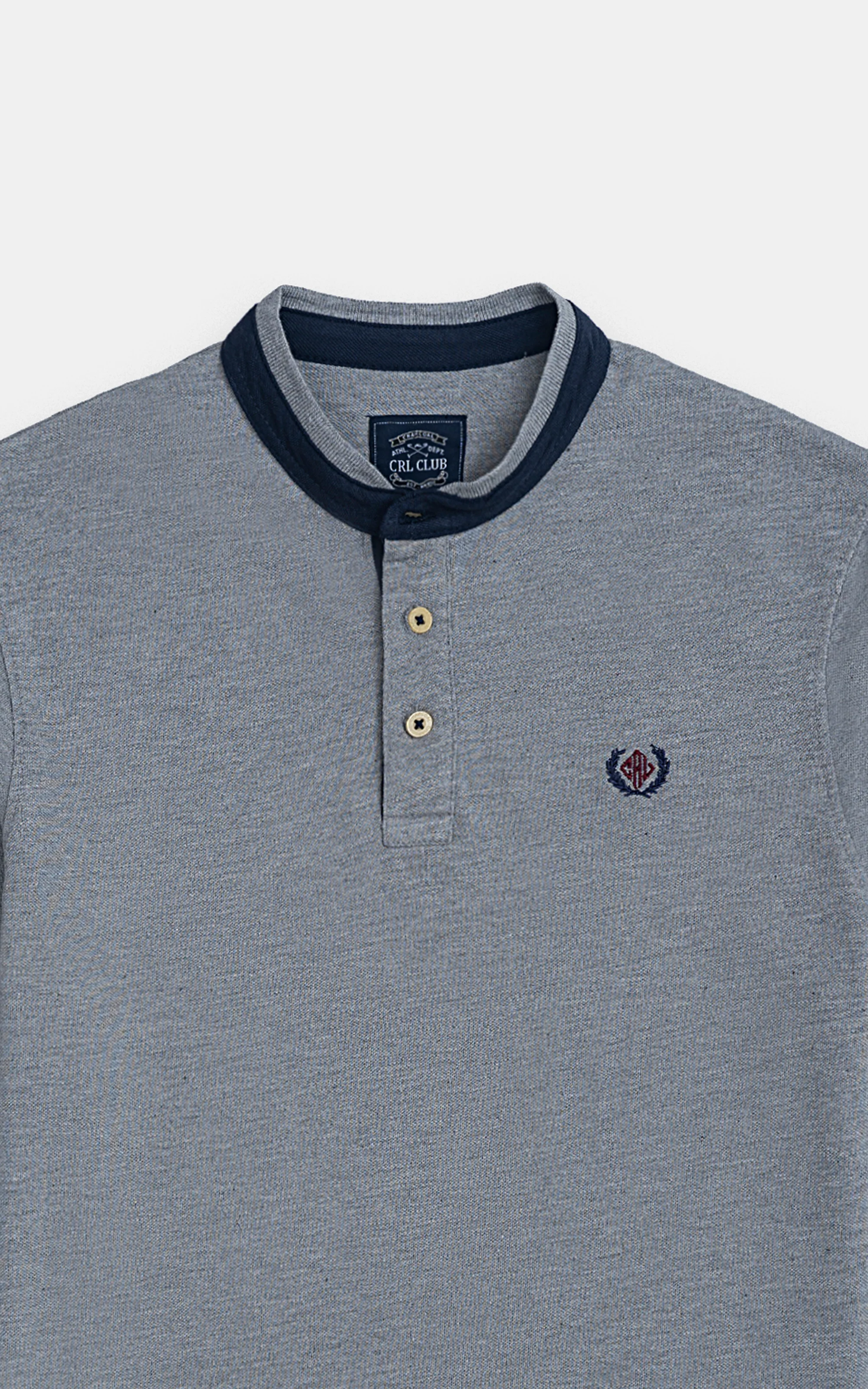 HENLEY T-SHIRT HEATHER GREY - Image 3