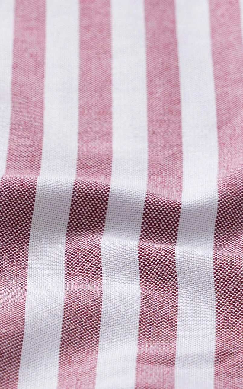 HIDDEN BUTTON DOWN COLLAR MAROON STRIPED - Image 3