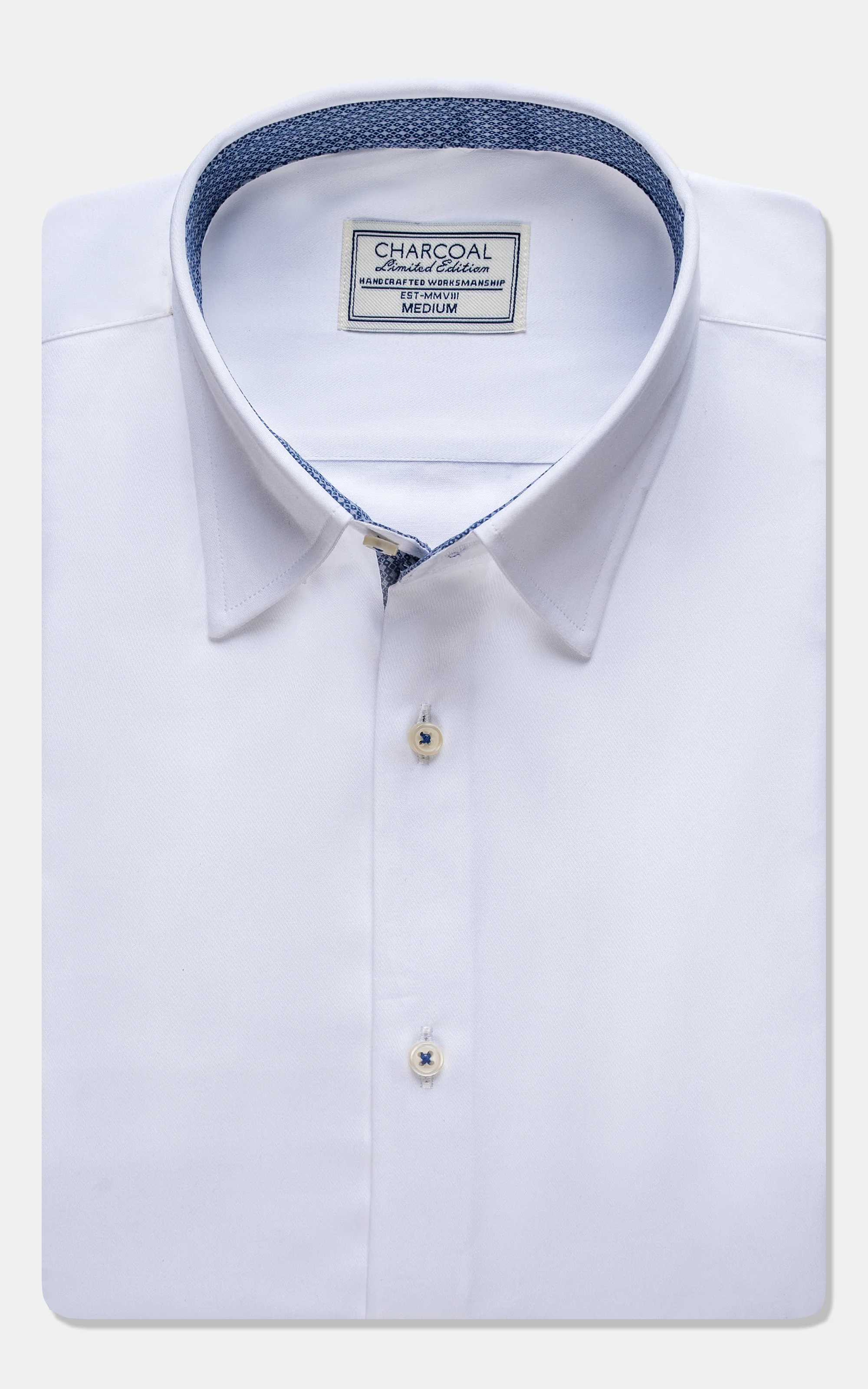 HIDDEN BUTTON DOWN COLLAR SHIRT WHITE