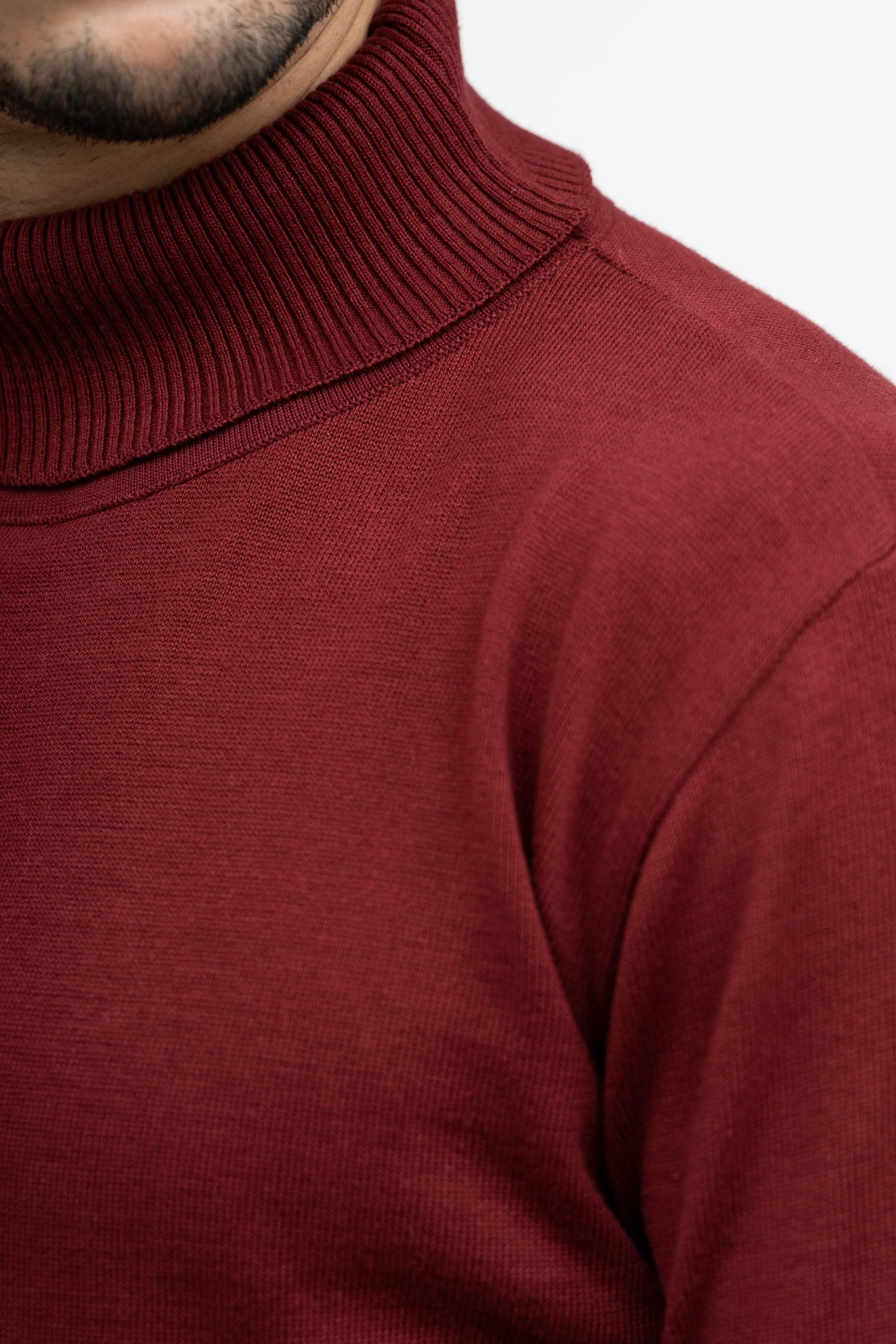 HIGH NECK SWEATER MAROON - Image 5