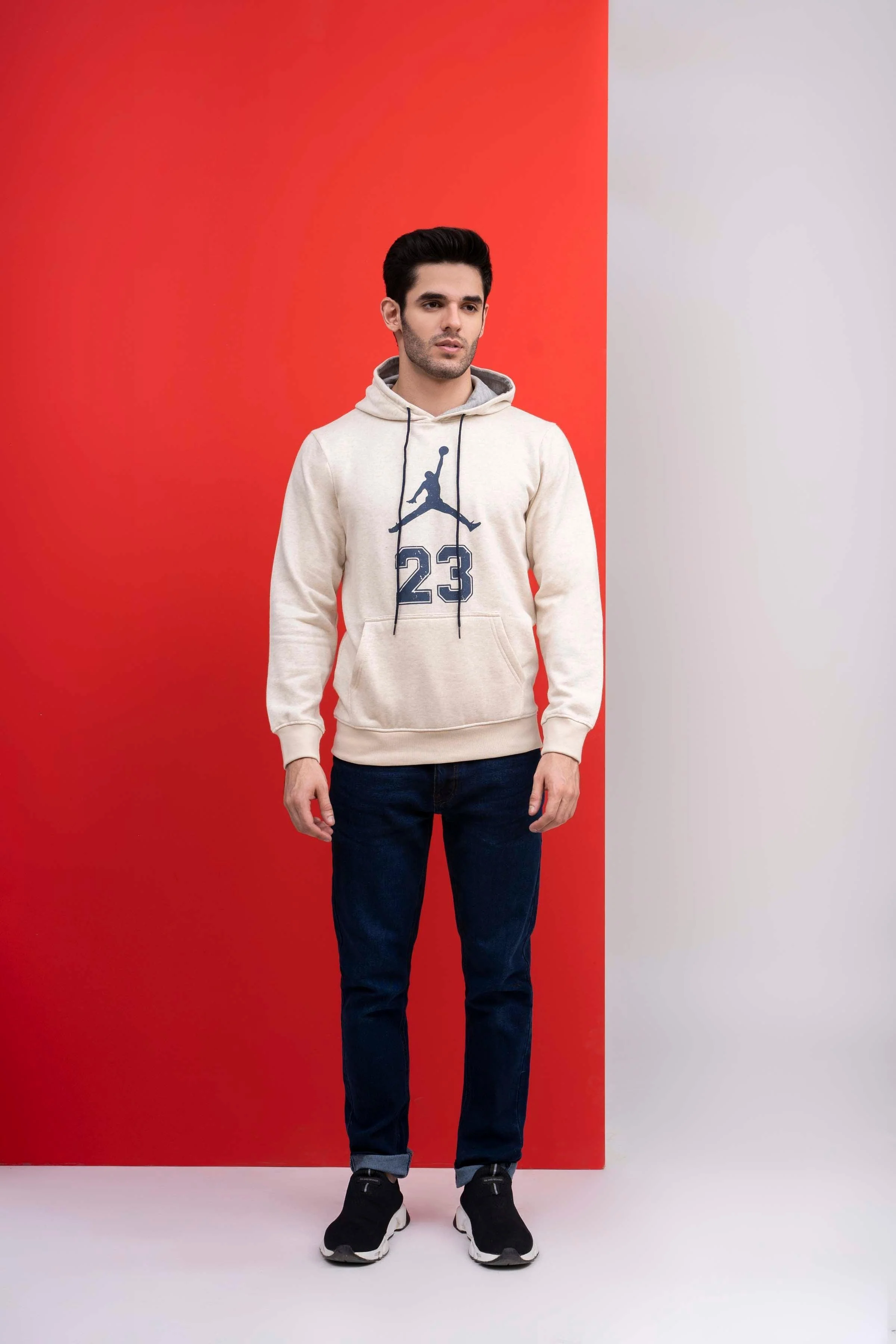 HOODIE JORDAN KANGROO STYLE BEIGE - Image 2