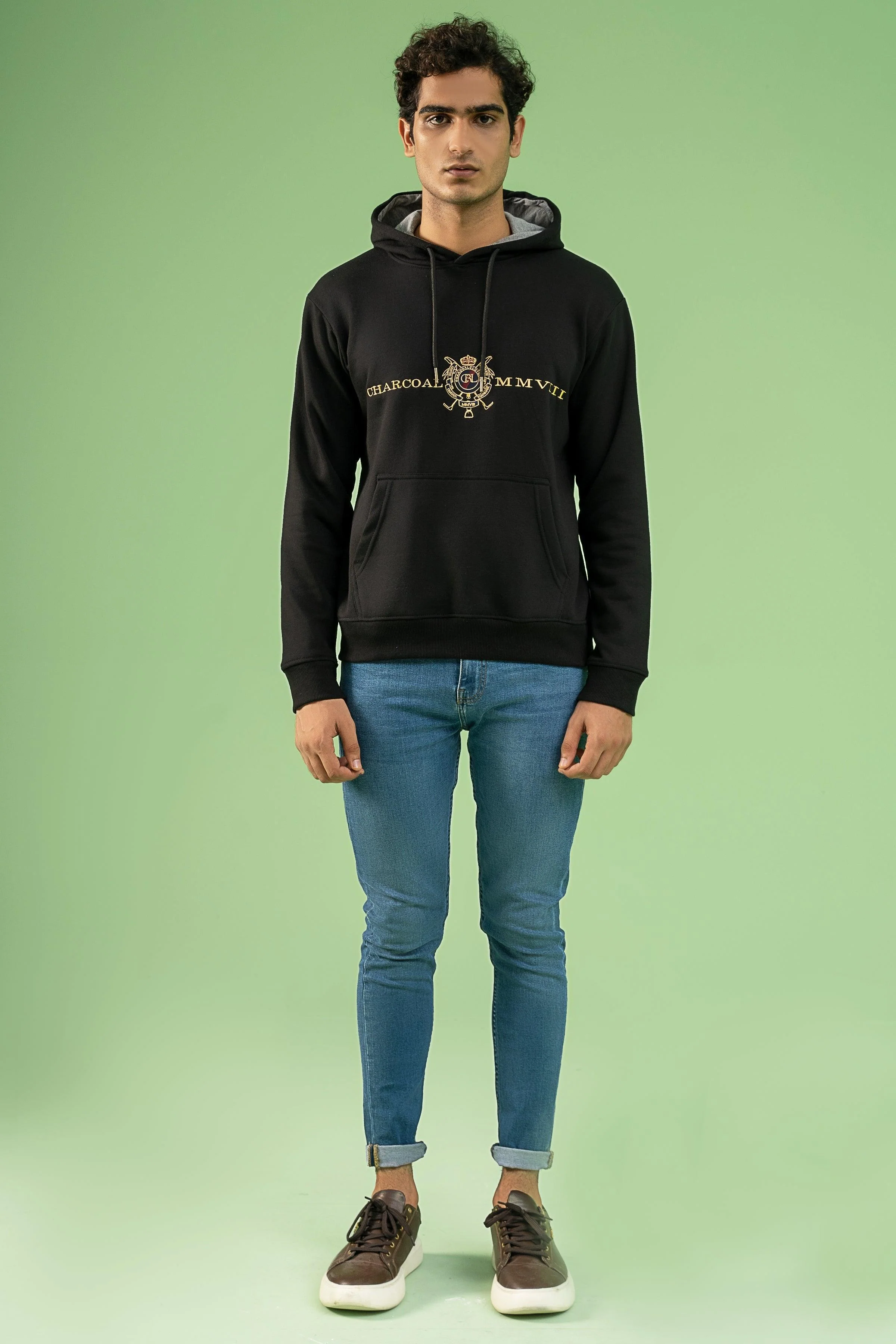 KANGROO POCKET HOODIE BLACK
