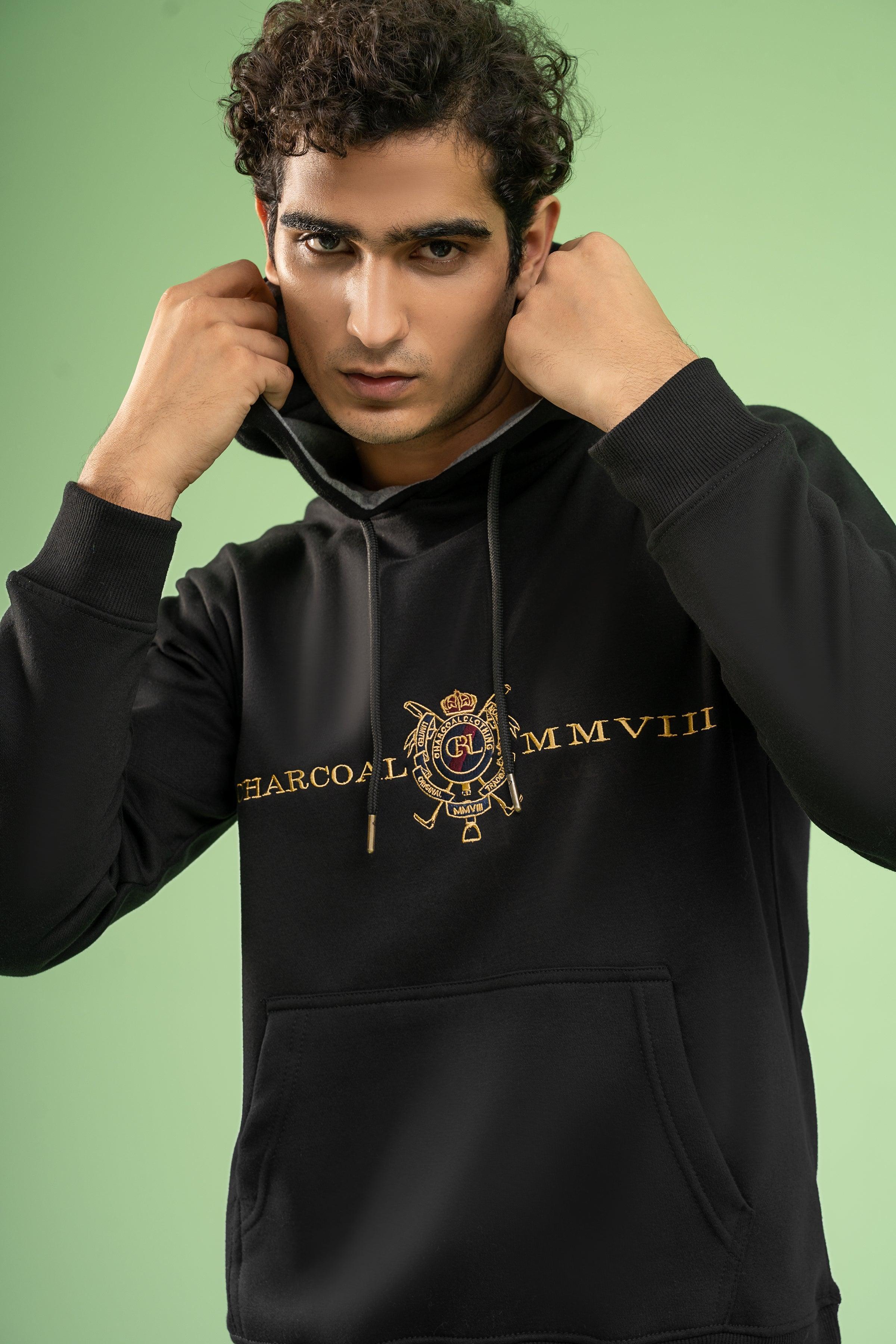 KANGROO POCKET HOODIE BLACK - Image 4