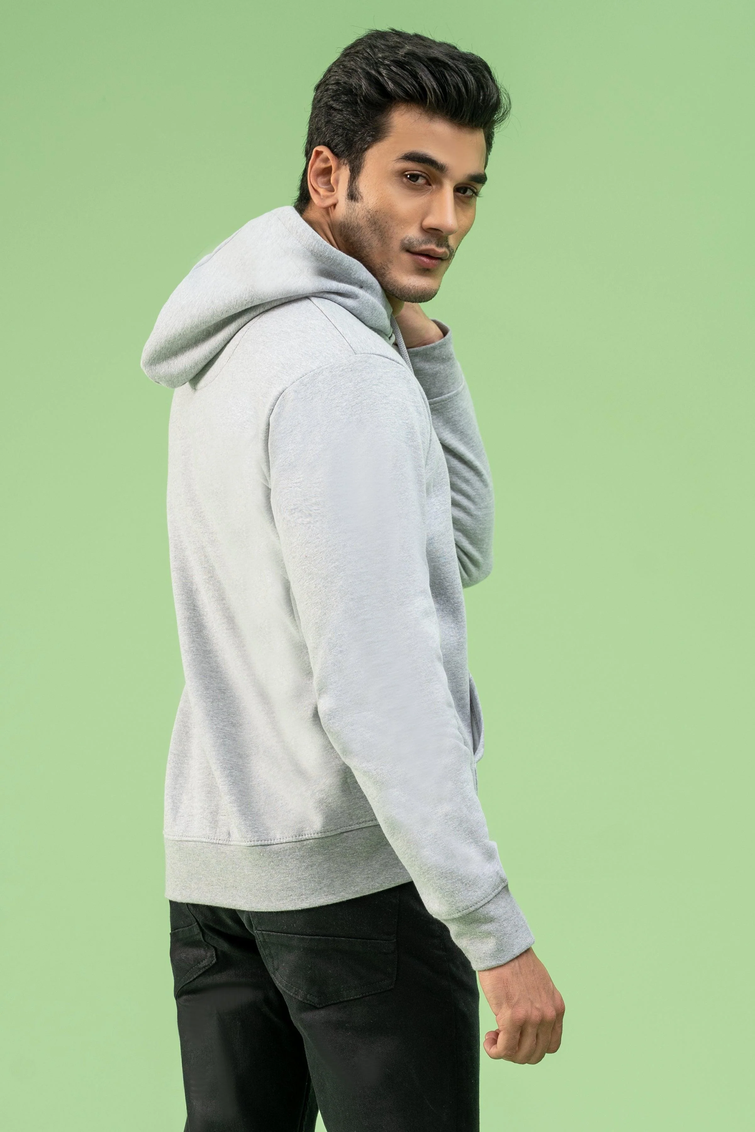 KANGROO POCKET HOODIE HYDER GREY - Image 3