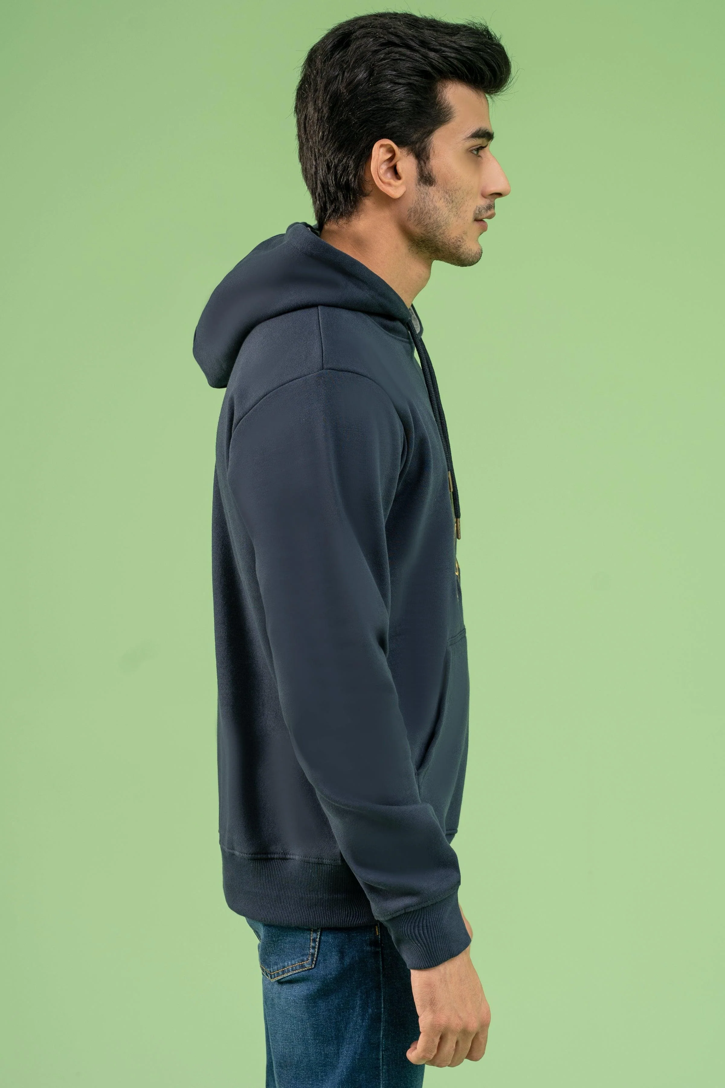 KANGROO POCKET HOODIE NAVY - Image 2