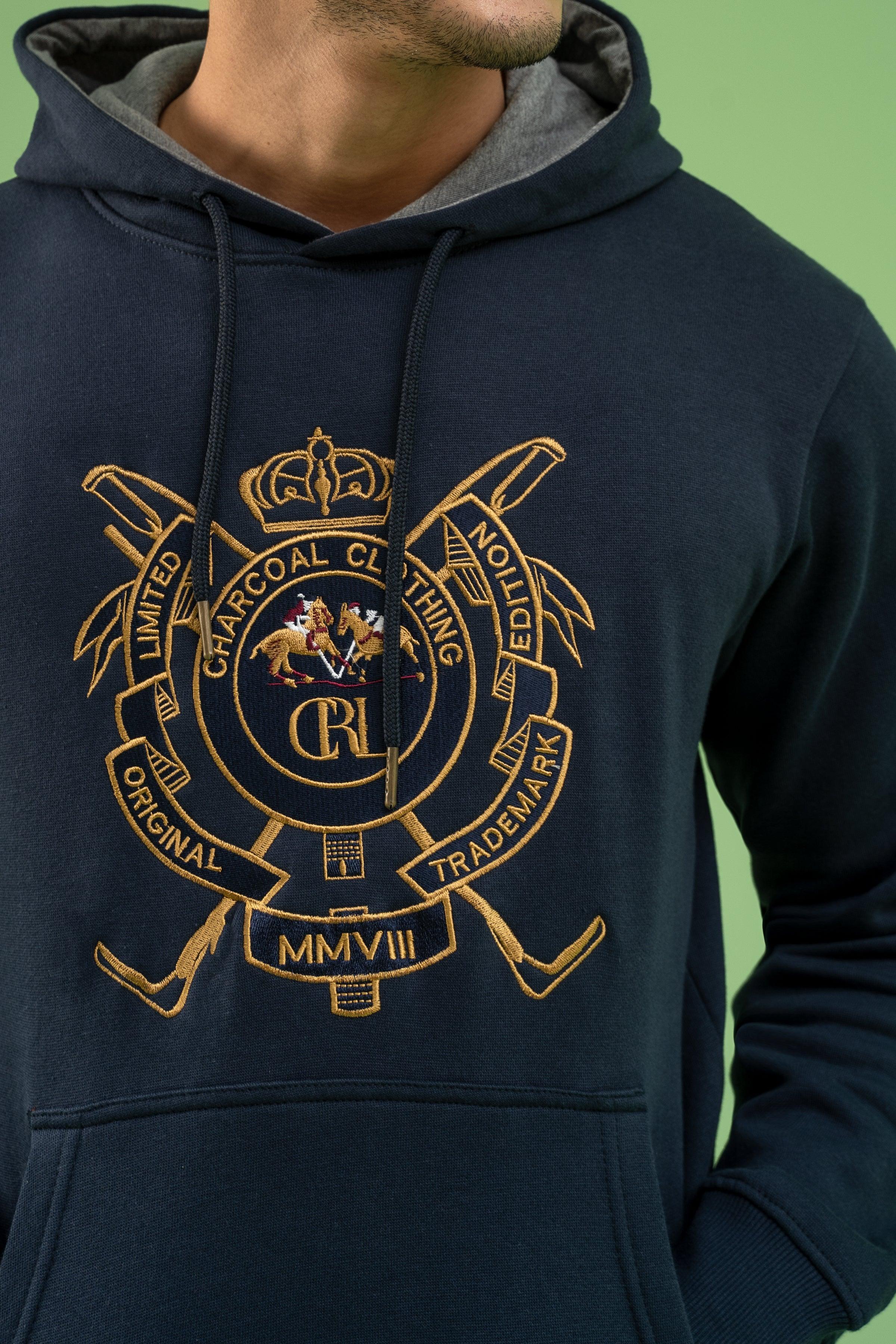 KANGROO POCKET HOODIE NAVY - Image 4